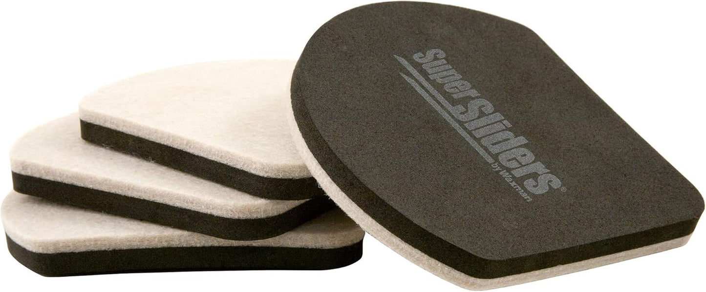 Super Sliders 7" Slide & Hide Reusable Furniture for Hard Surfaces - Effortless Moving and Surface Protection, Beige (4 Pack)