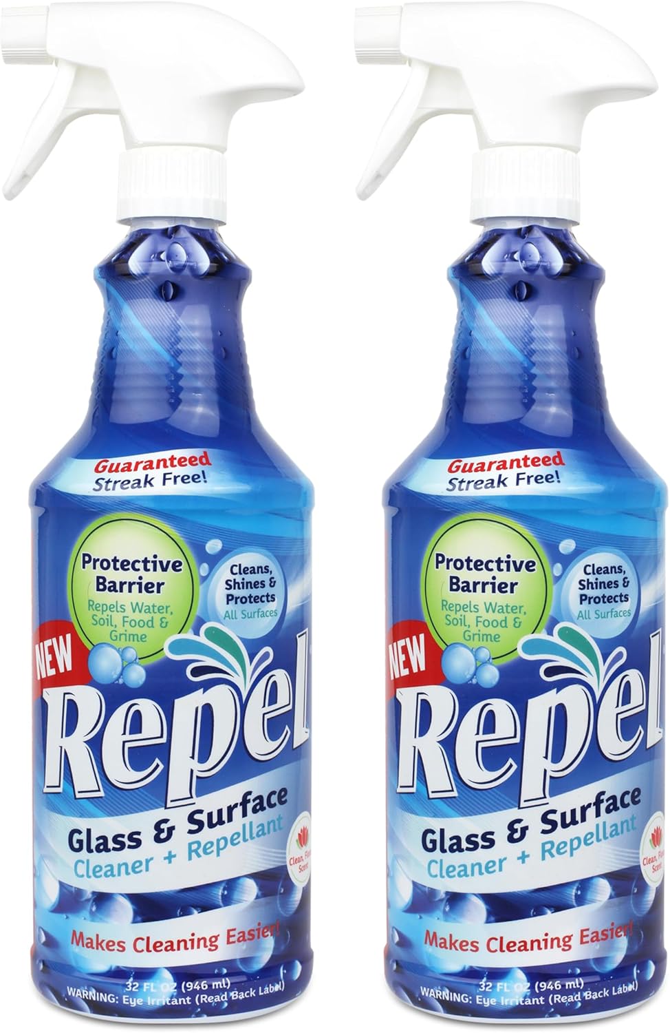 Clean-X REPEL Glass & Surface Cleaner 32 fl. oz. - Cleans & Repels water spots and dirt on glass, mirror, tile and multi surface by UNELKO (2)
