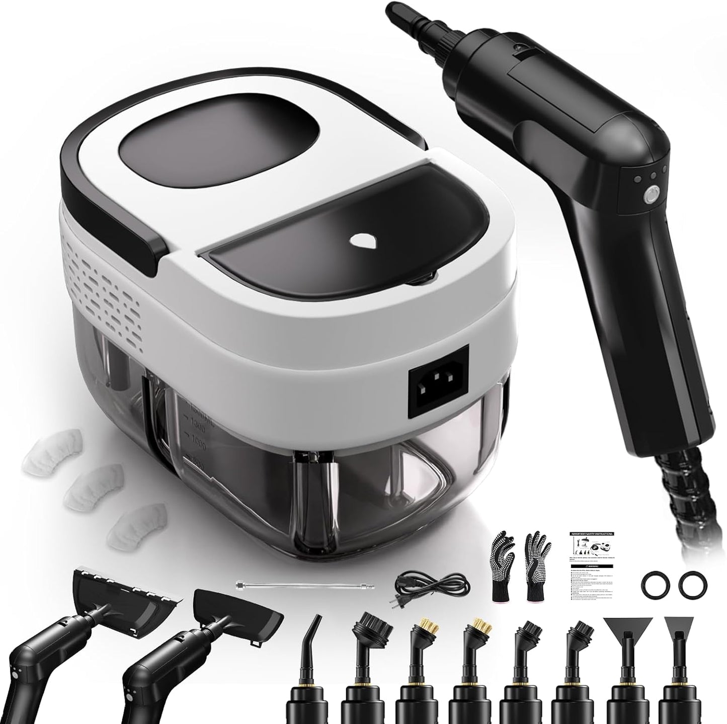 Steam Cleaner for Home, 2500w Steam Cleaner, High Pressure Steamer for Cleaning, 1.6L Water Tank, 3 Level Steam Control, High Heat Handheld Steamer for Kitchen, Bathroom, Upholstery, Car, Furniture