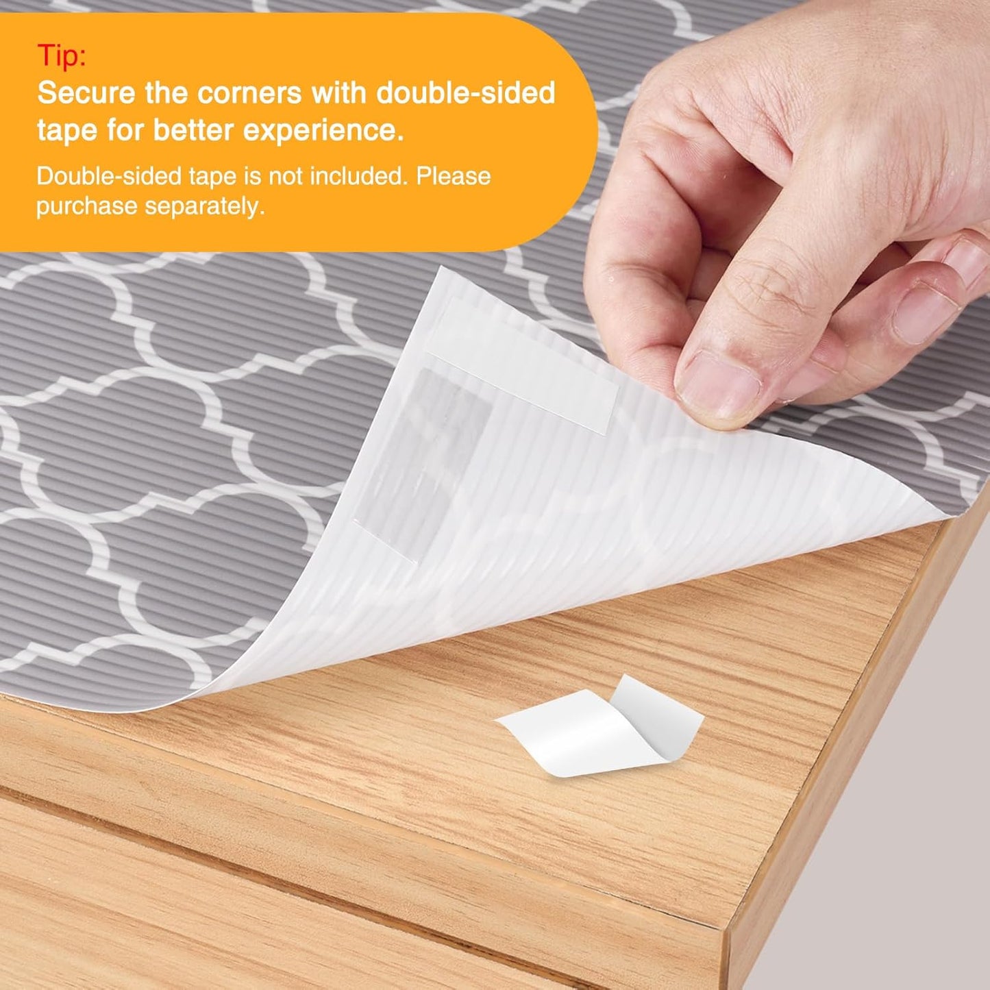 Glotoch 24 Inch Extra Wide Non Slip Shelf Liner, Non Adhesive Drawer Liner, Waterproof Shelf Liners for Kitchen Cabinets, Refrigerator, Wire Shelving, Bathroom, Pantry-Heavy Duty, Durable,Grey