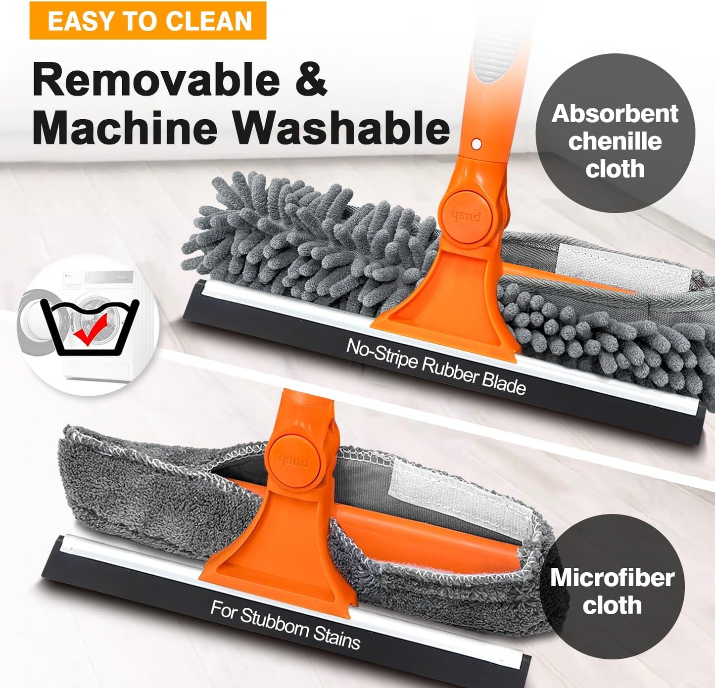 Professional Window Squeegee Cleaner, 2 in 1 Shower Squeegee with Extension Pole, 65”Telescopic Window Washing Equipment with 180°Adjustable Head, Glass Cleaning Tools for Outdoor High Window