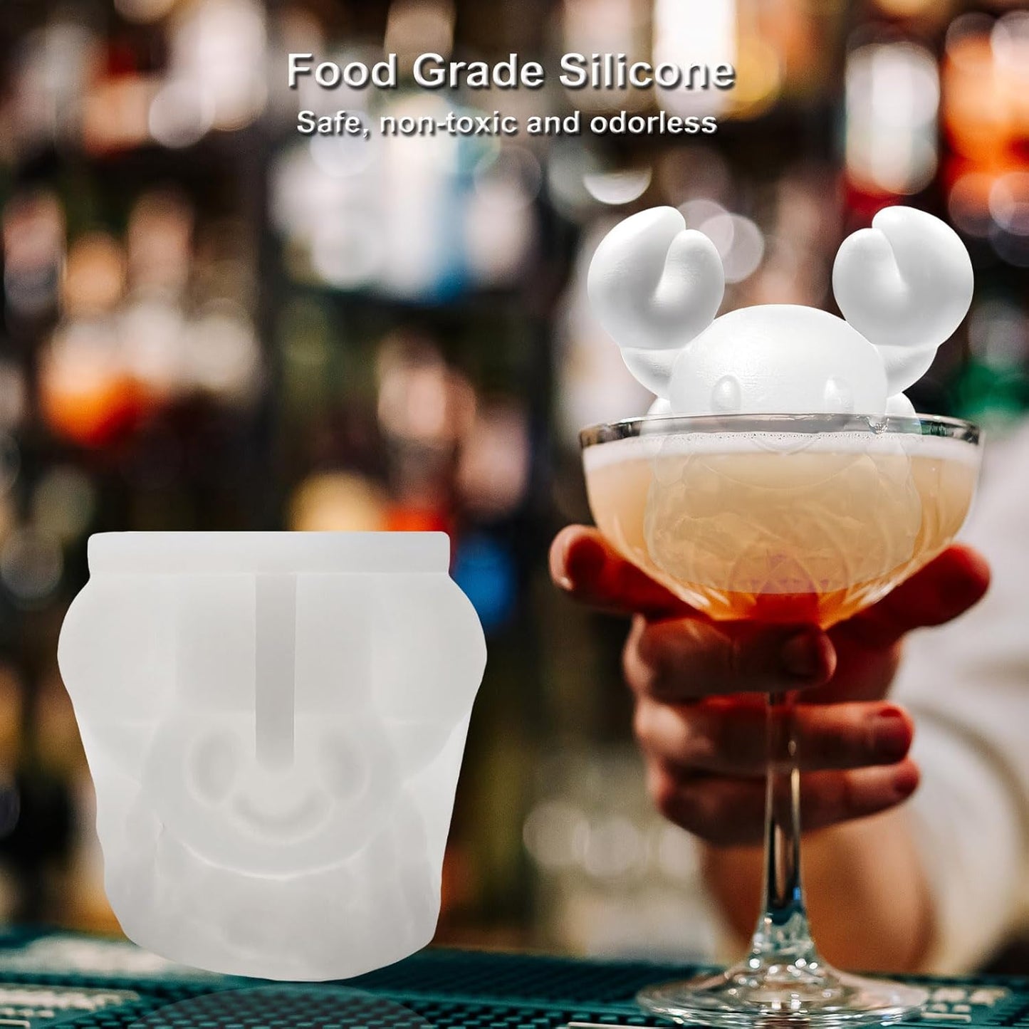 3D Crab Ice Cube Silicone Molds Tray for Whiskey, Cocktail, Drink Decor, Bar; Rich Details. Cute Crabs Gifts for Women Kids Girls Boys, Fun Animal Seafood Shape Soap Epoxy Resign Mold; 2 Pack