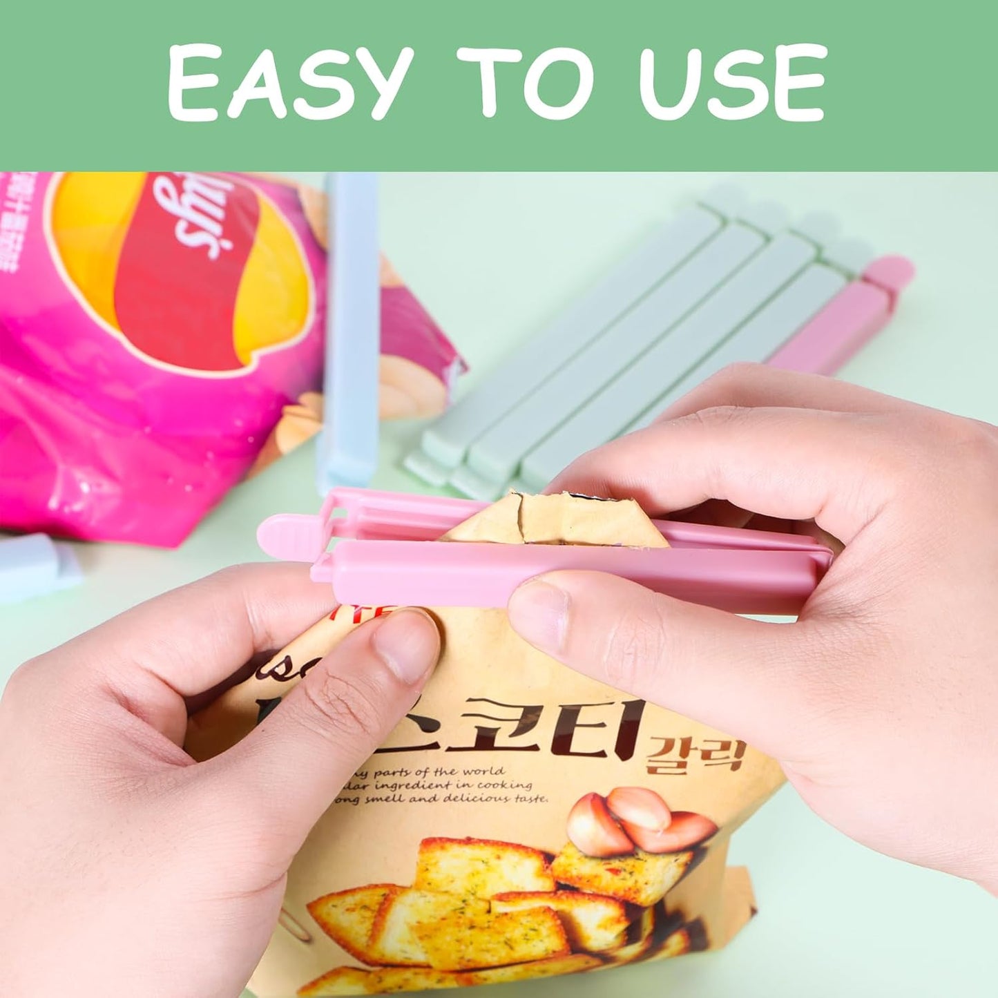 40 PCS Sealing Clip Bag Plastic Bag Chip Clips Large Size Food Bag Clips for Food Storage Kitchen and Home (5.9in x20, 4.72in x20)