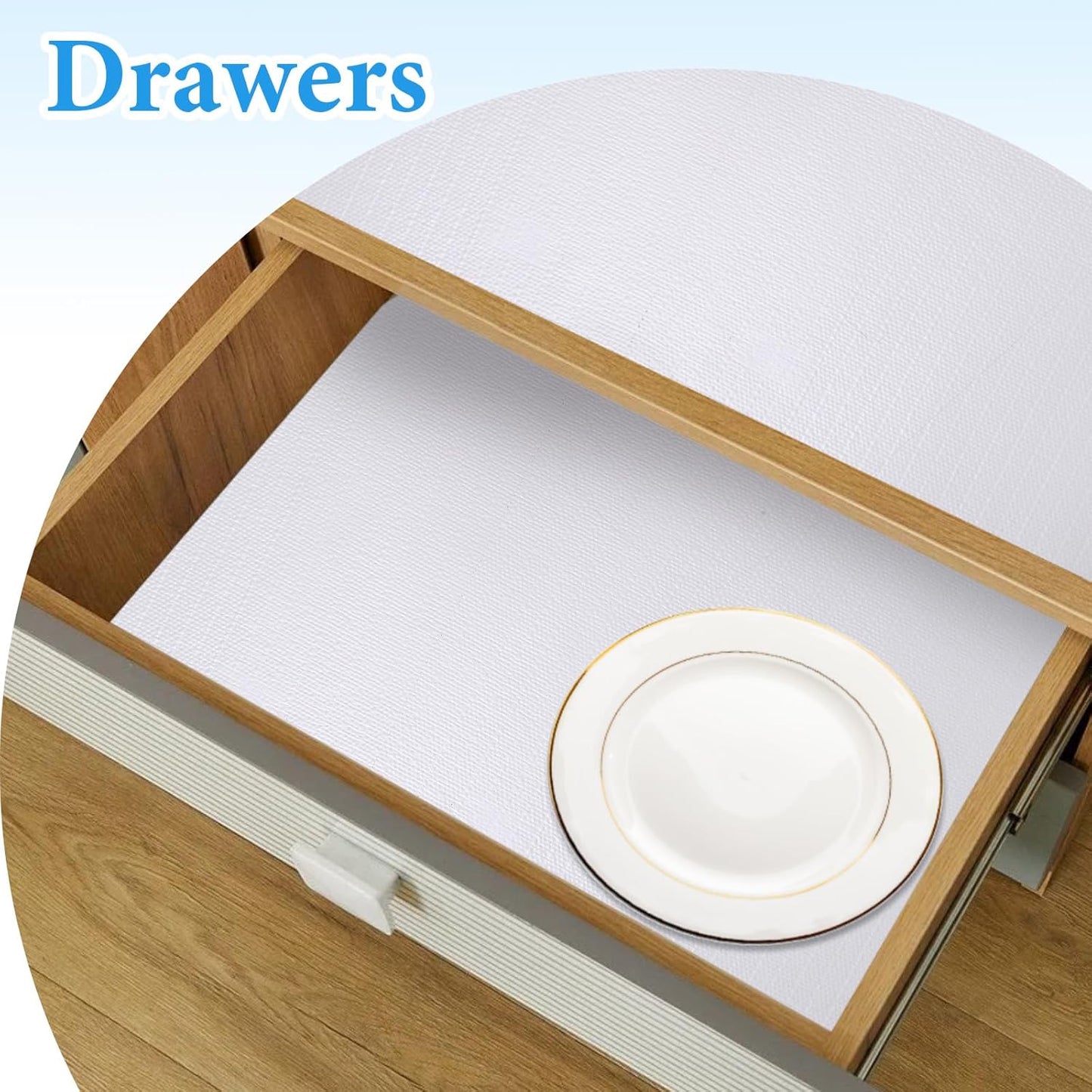 Shelf Liners for Kitchen Cabinets 12in x 30FT Non Adhesive Drawer Liner White Thickened Shelf Liner Paper Strong Non-Slip Easy to Clean for Tool Box Refrigerator with Knife and Tape Measure