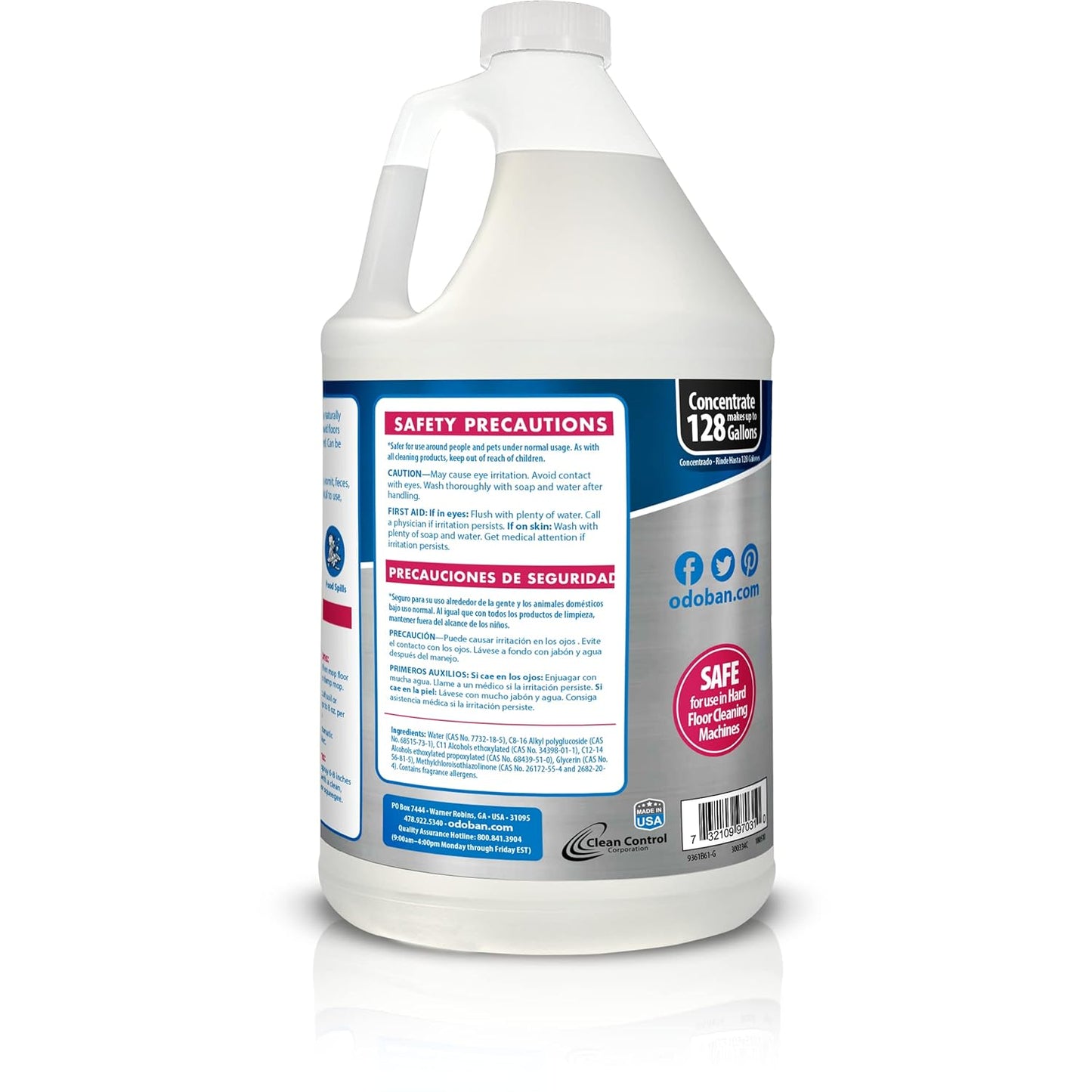 OdoBan Pet Solutions No Rinse Neutral pH Floor Cleaner Concentrate, Made in the USA, 1 Gallon, and Oxy Stain Remover, 32 Ounce Spray