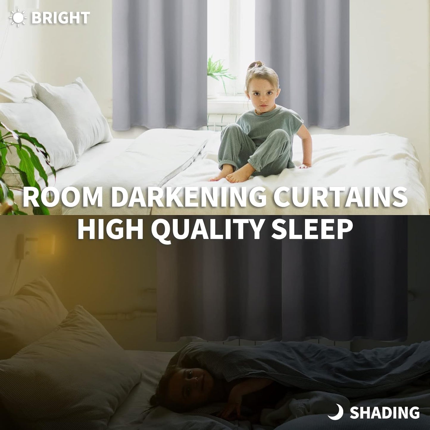 BGment Light Grey Short Curtains 30 Inches Length for Kitchen Bathroom - Rod Pocket Room Darkening Blackout Window Drapes for Basement Cafe Camper, 2 Panels, 42 x 30 Inch