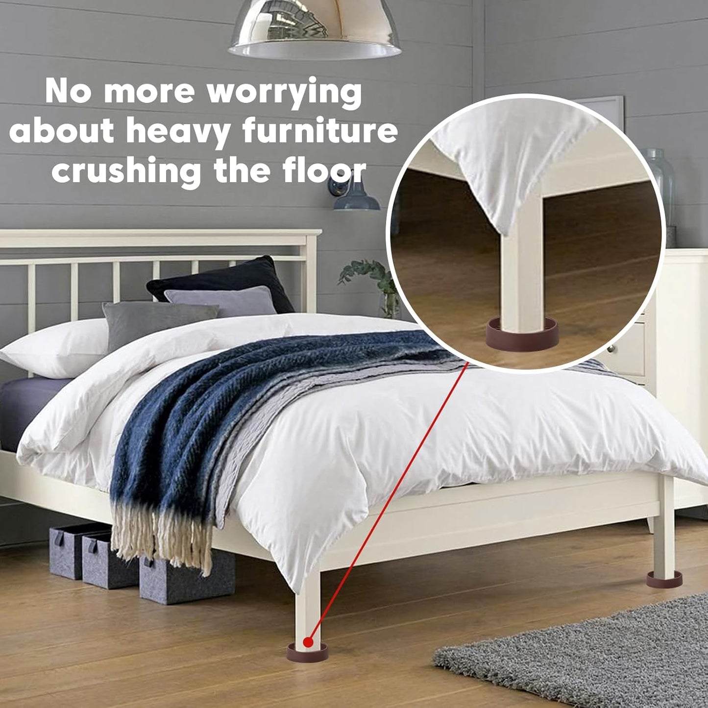 Rubber Furniture Pads Non Slips Furniture Casters Cup Chair Leg Floor Protectors for Bed Sofa Table and Chair Stopper (Pack of 8,Brown 1.5" x 1.5" Round)