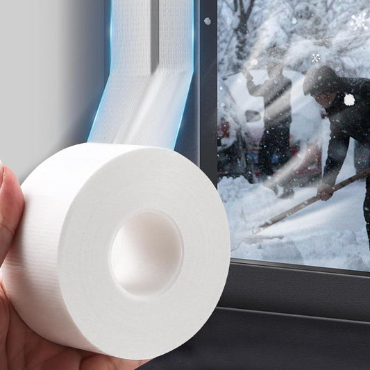 Window Weather Sealing Tape 2 Inch x 90 FT Weather Stripping Residue-Free Window Seal Insulation Tape for Doors Windows and Shower Glass Gaps White