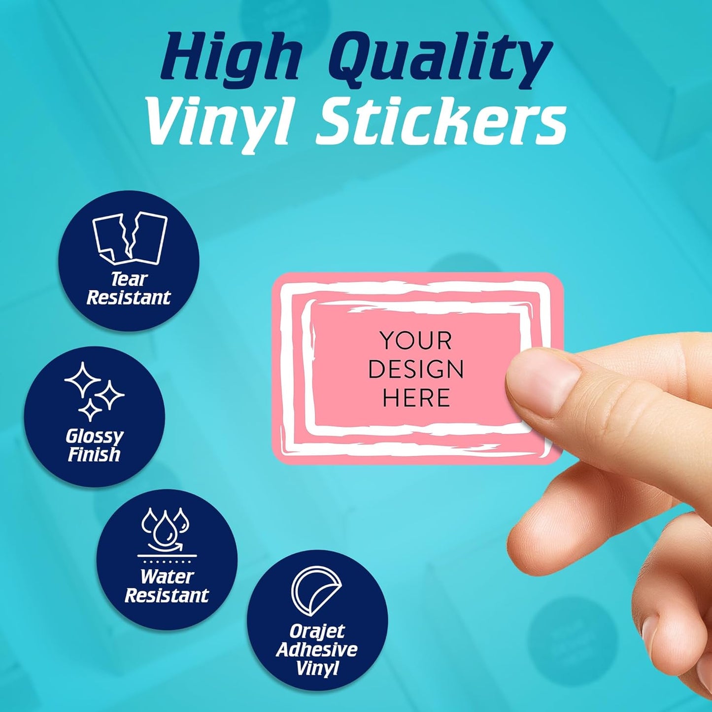 100 Custom Vinyl Stickers - Upload Your own Image, Text, Design, Logo - Personalized Logo Labels for Handmade, Packaging, Bottle, Jars, Candle, Brand Stickers (Pink, 3x2)