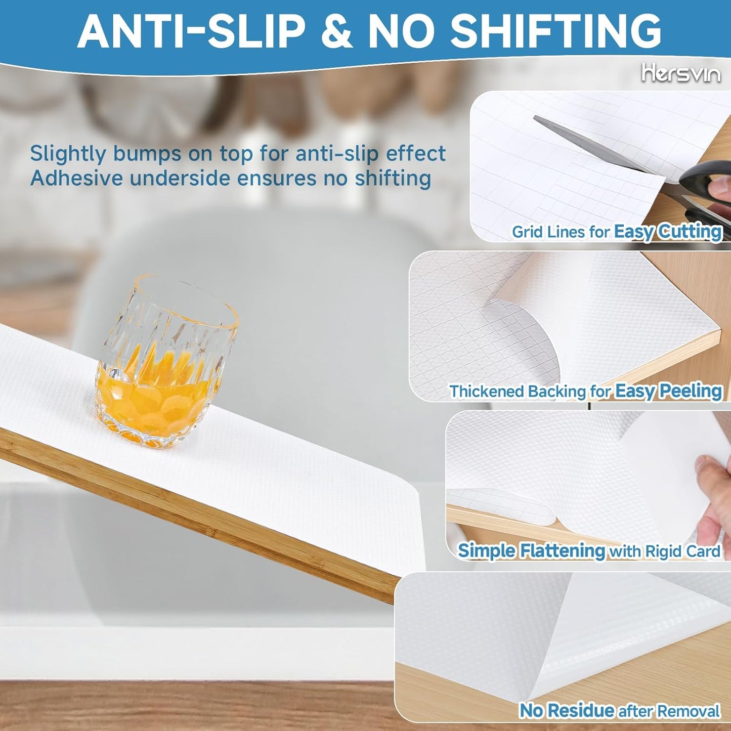 Shelf Liners 12 in x 20 ft Self-Adhesive EVA Drawer Mats, Cupboard Protector, Kitchen Cabinet Lining Fridge Liner (White Flat Dot, 30.5x610cm)