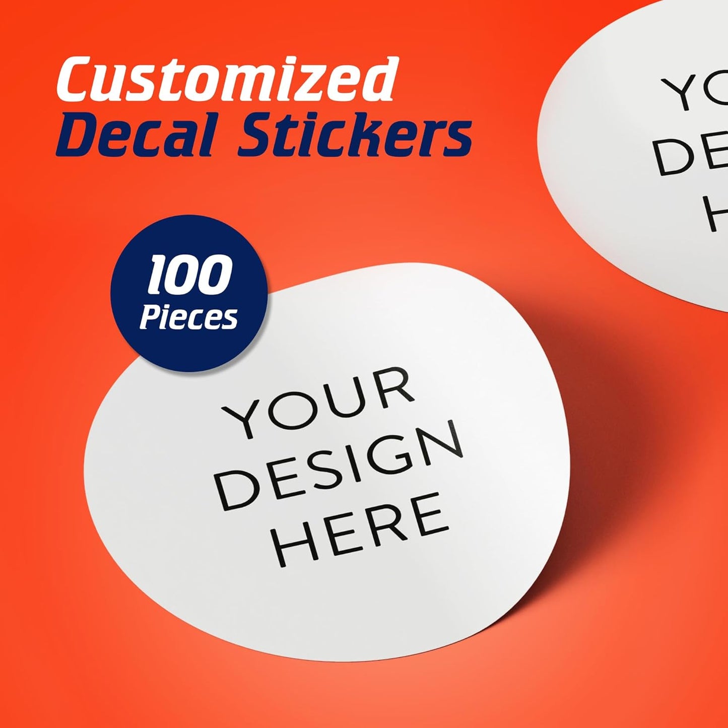 100 Custom Vinyl Stickers - Upload Your own Image, Text, Design, Logo - Personalized Logo Labels for Handmade, Packaging, Bottle, Jars, Candle, Brand Stickers (White, 4x4)