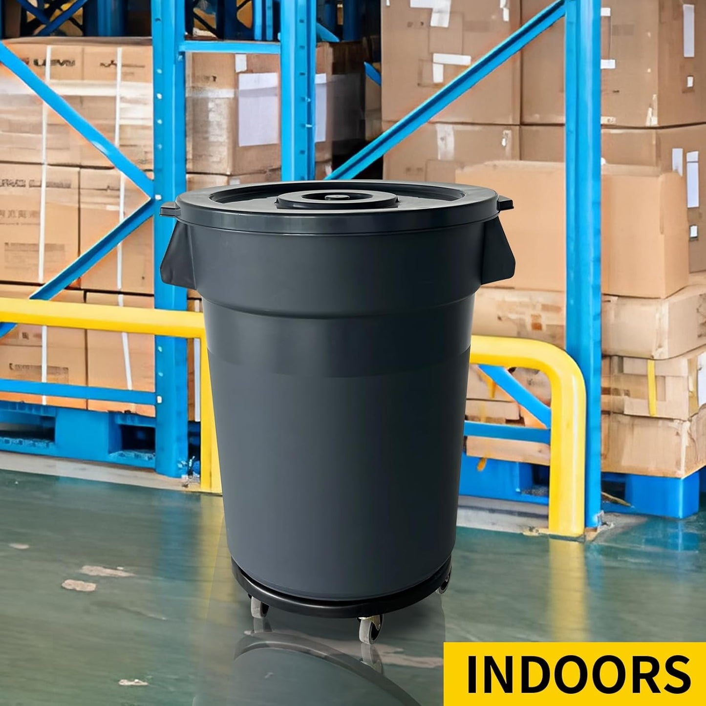 32 Gallon Outdoor Trash Can, Outdoor Trash Can with Lid and Removable Wheels, Rolling Garbage Can, Commercial Garbage Can Suitable for Restaurants, Backyards, and Garages. (1-Pack, 32 Gallon)