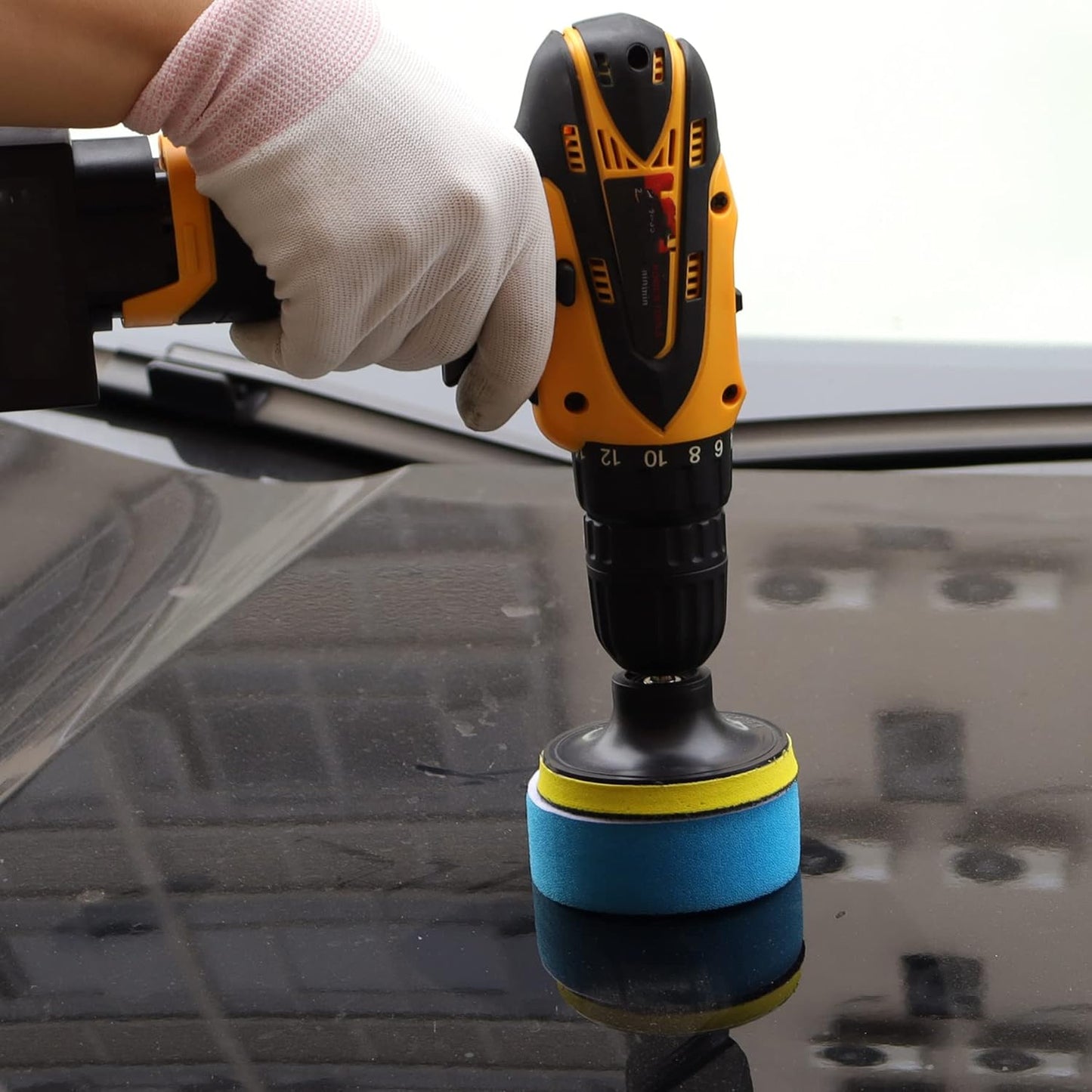 74PCS 3Inch Car Headlight Restoration and Polishing Kit, Sanding Discs with 1/4" and M10 Backing Pad,Scouring Pads, Interface Pad, Wool Polishing Buffing Pad Polishing Buffing Wheel