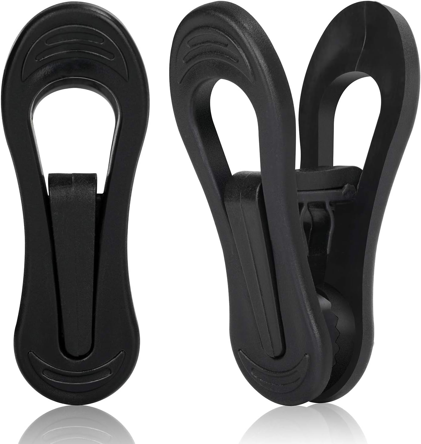 Tinfol Black Plastic Hanger Clips, 24PC Strong Pinch Grip Coat Clips for Skirt Pant Hangers, Multi-Purpose Clothes Hanger Clip for Rounded Hangers