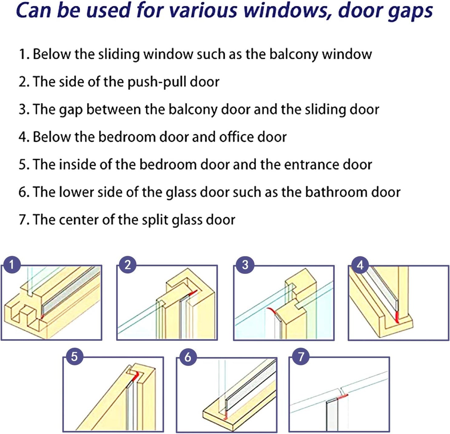 TAROSE Weather Stripping, 16.5 Feet Silicone Door Seal Strip, White, 35mm