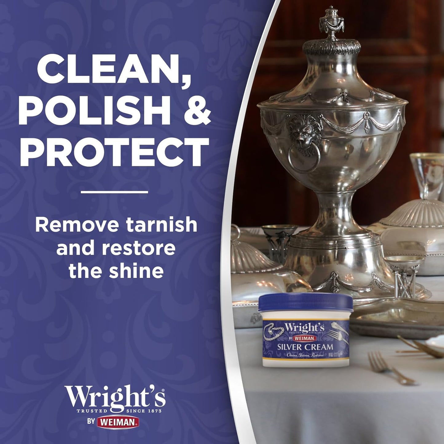 Wright's Silver and Copper Cleaner and Polish - 8 Ounce Each - Premium Metal Polish Silver Copper Brass Chrome and More