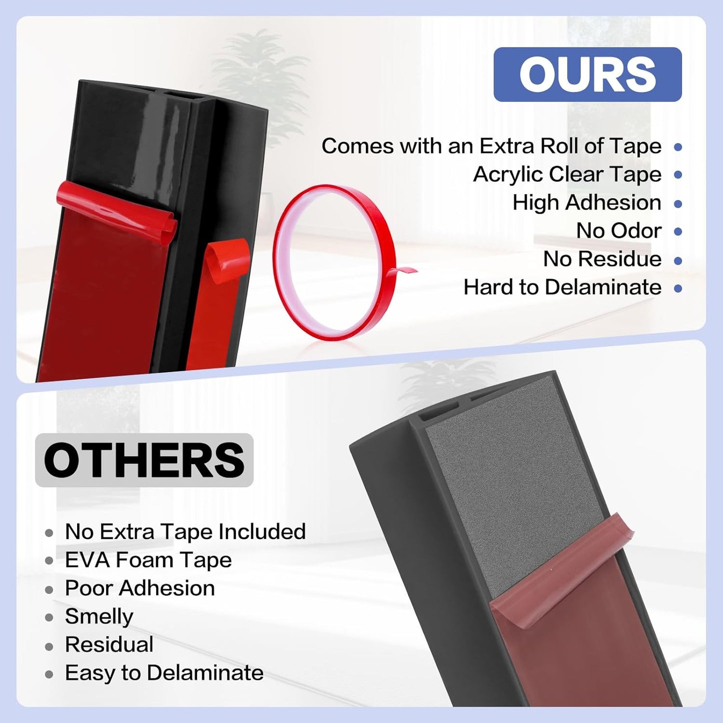 Floor Transition Strip Vinyl Door Threshold Ramp Self Adhesive Carpet Edging Strip Doorway Edge Trim, Overlap Edge Reducer for Laminate Carpet, Floor, Tile (Black, 1/5" to 2/5", 6.6Ft)