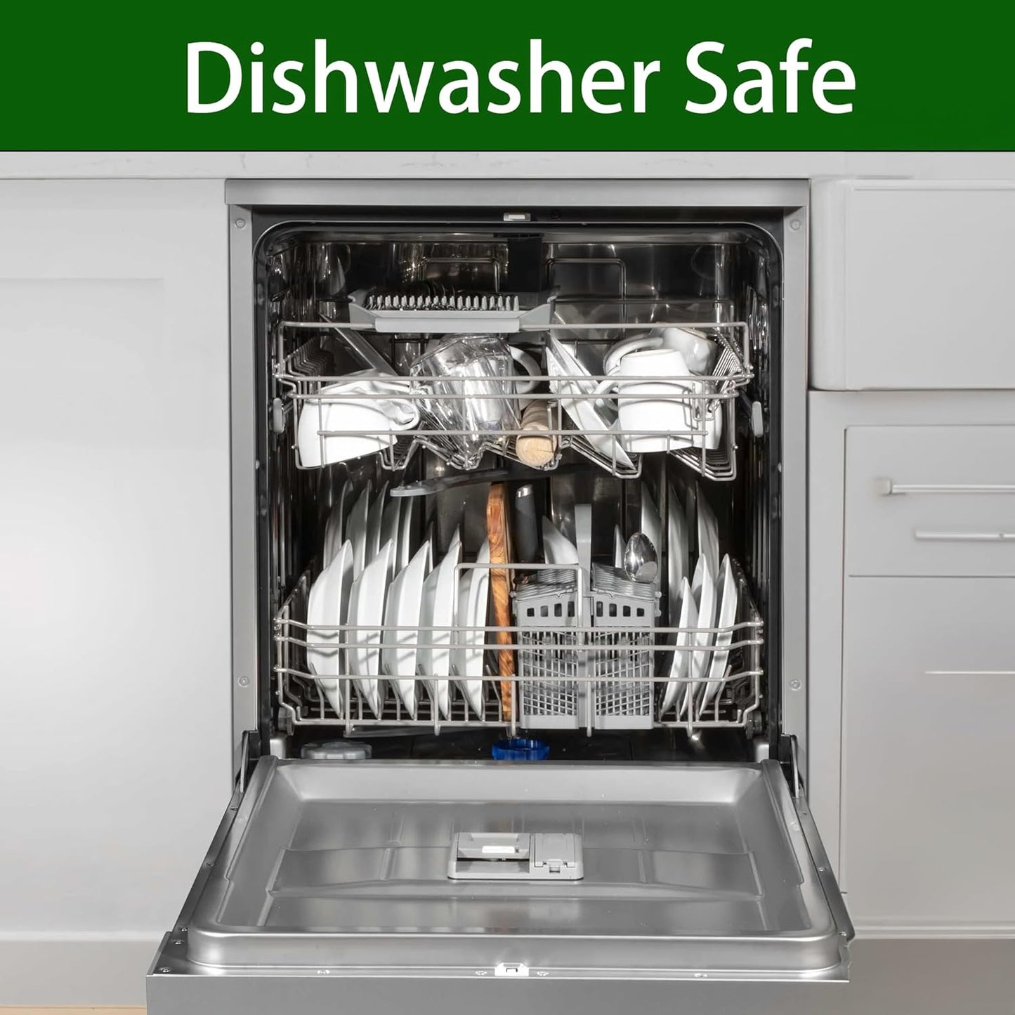 Silverware Organizer 2 Pieces Utenisl Organizer Holder Kitchen Drawer Organizer Plastic Silverware Tray for Drawer Flatware Organizer 5 Compartment White