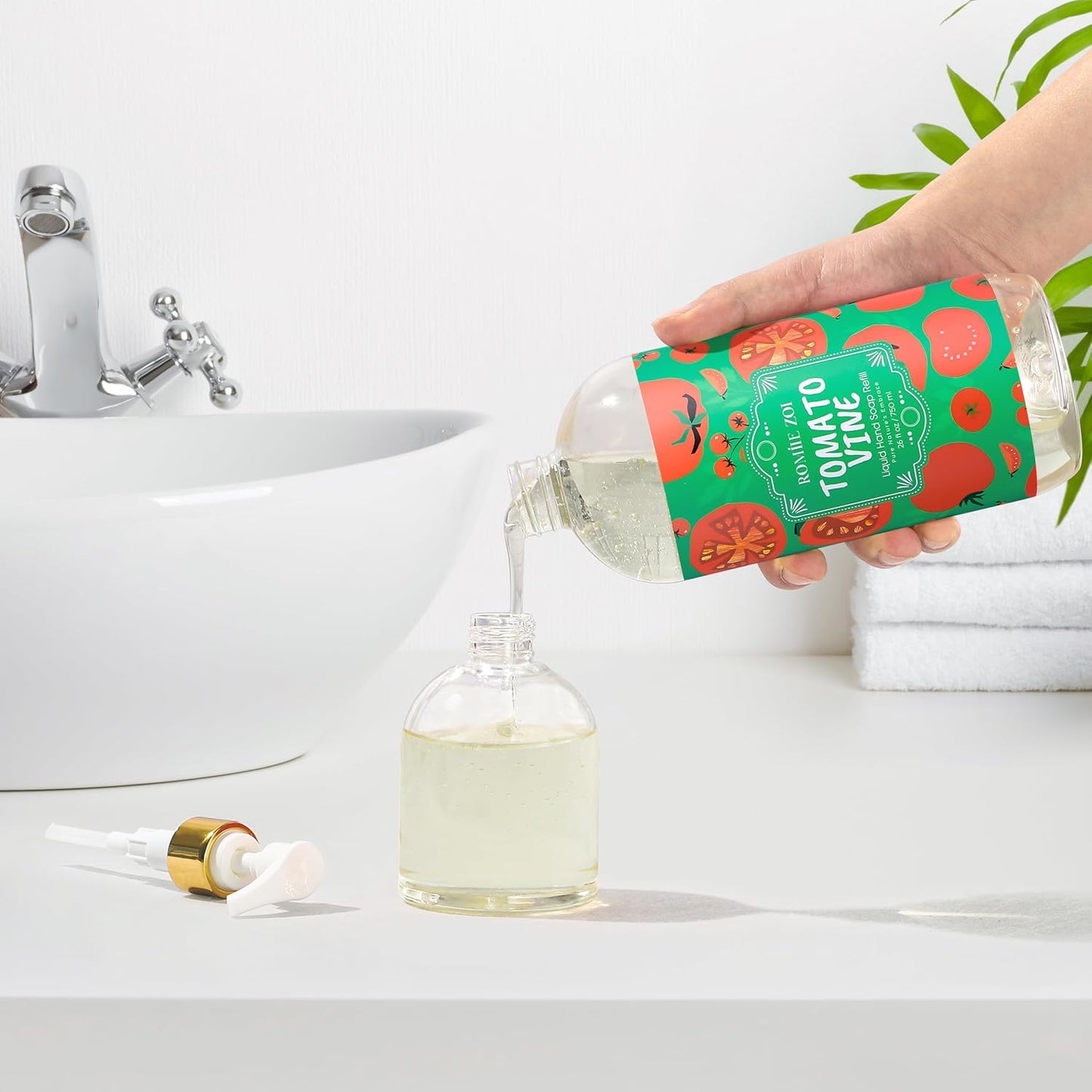 ROMIIE ZOI Liquid Hand Soap Refill, Tomato Vine, Gentle & Moisturizing Formula, 750 ML/ 26 FL OZ