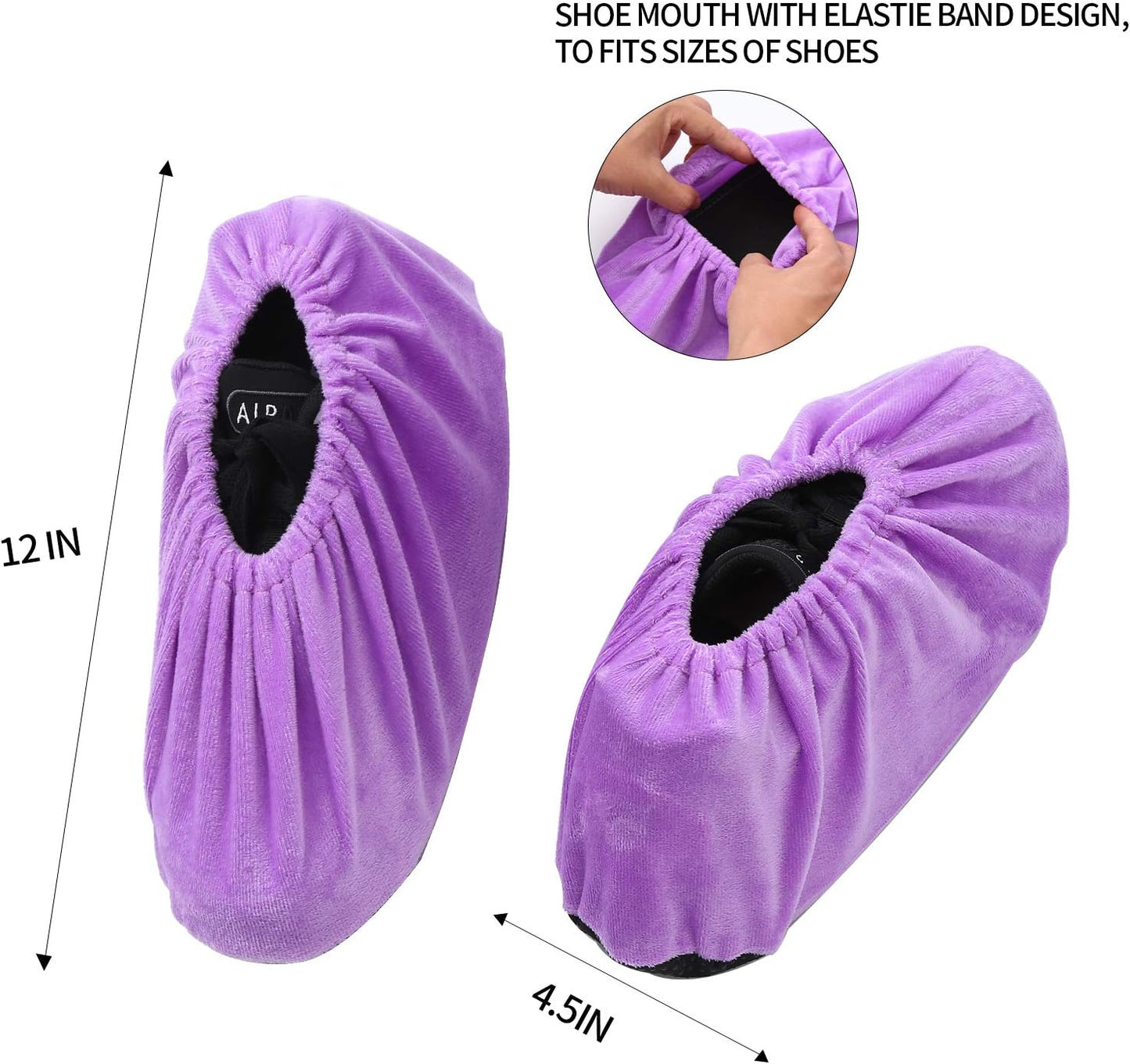 5 Pairs Reusable Non Slip Shoe Covers, Premium Soft Washable Thickened Boot Shoe Covers for Household, Office, Laboratory