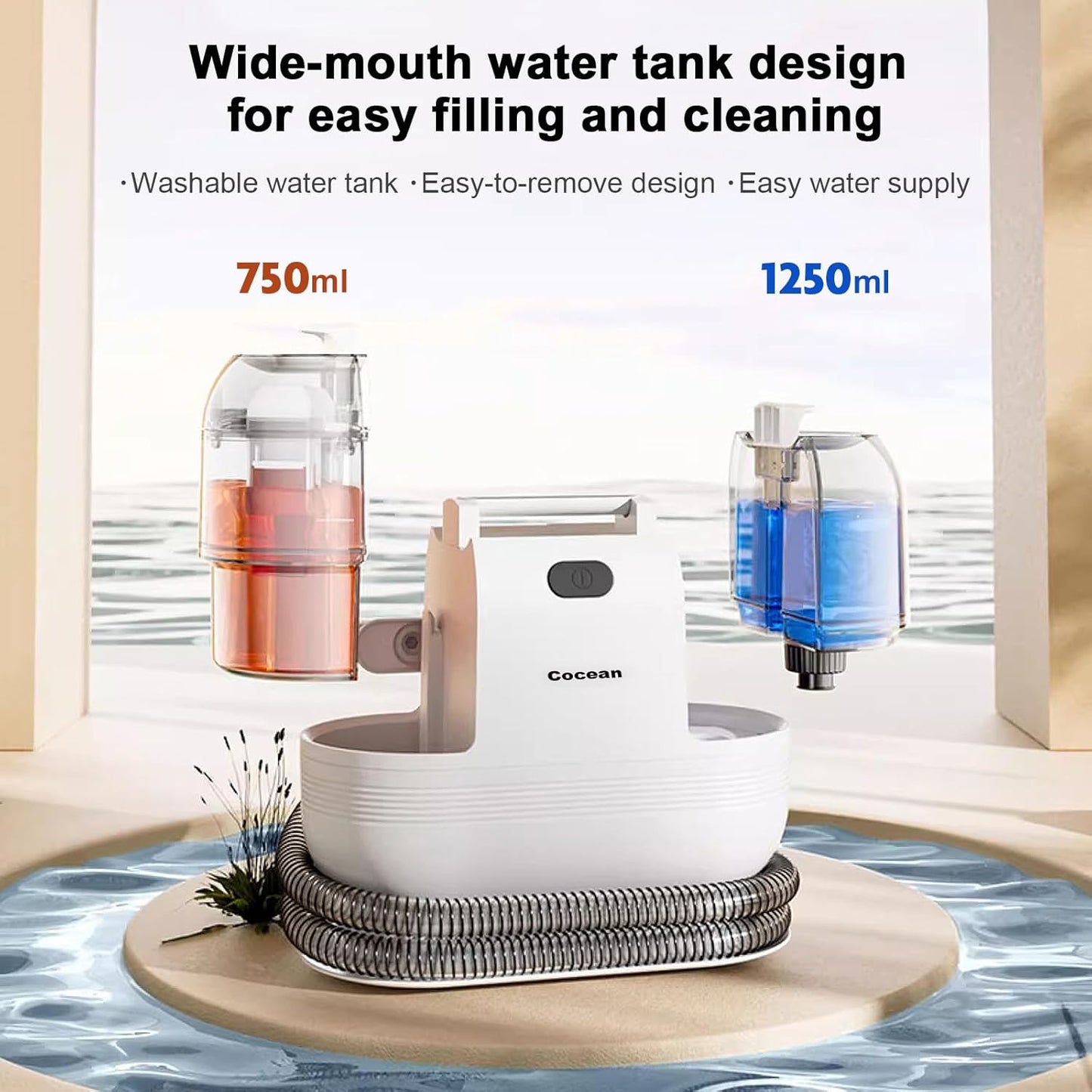 COCEAN Multi-Purpose Portable Carpet and Upholstery Cleaner, Carpet Cleaner Machine Powerful Suction Spot Cleaning, Deep Stain Cleaning for Carpet, Car Seats, Pets, Couches, with BrushHead