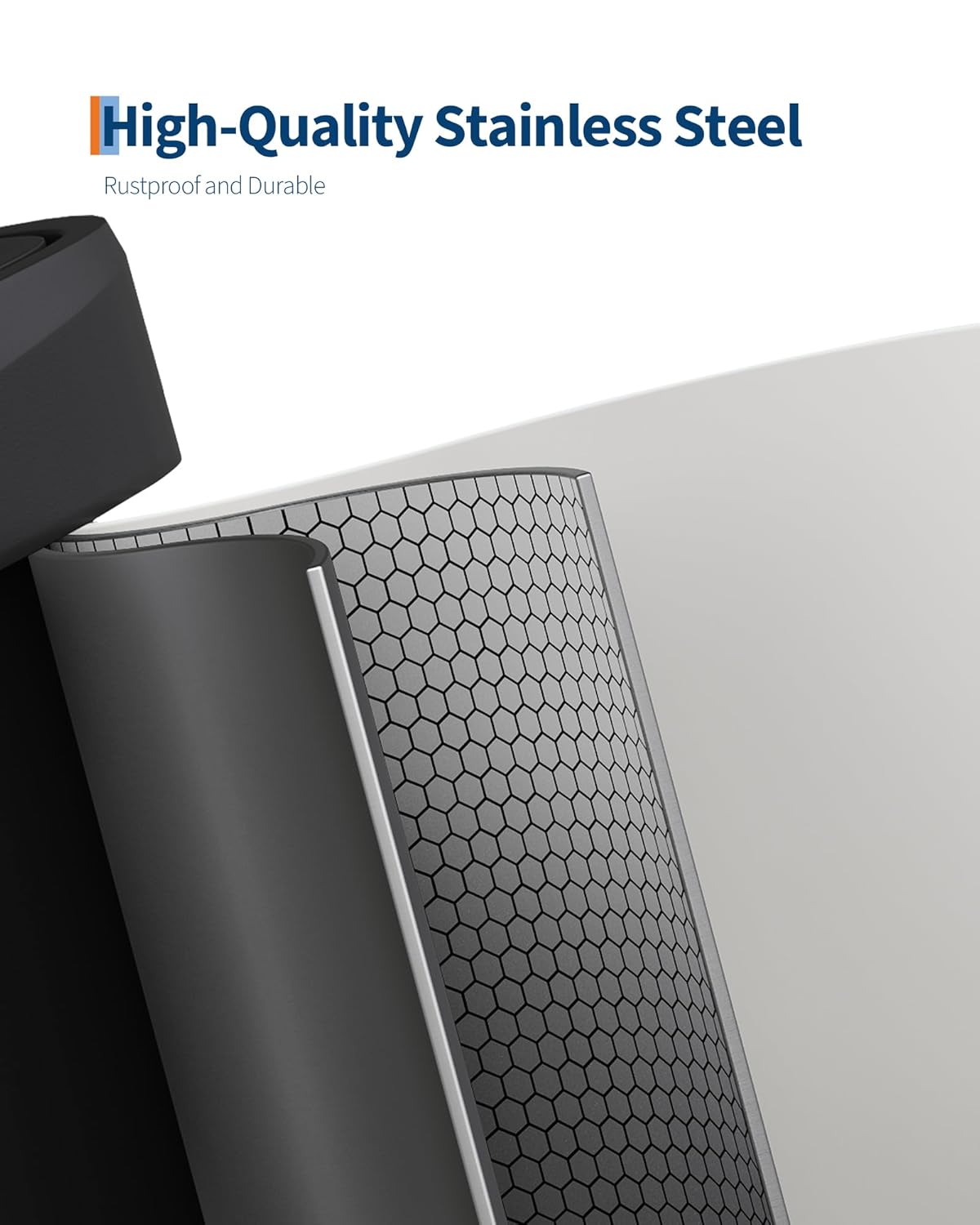 Garvee 21 Gallon / 80 Liter Metal Trash Can with Lid, Large Garbage Can for Kitchen, Rustproof Step-on Kitchen Metal Trash Bin with Liner Rim, Rear Handle, Soft Close Plastic Lid, White