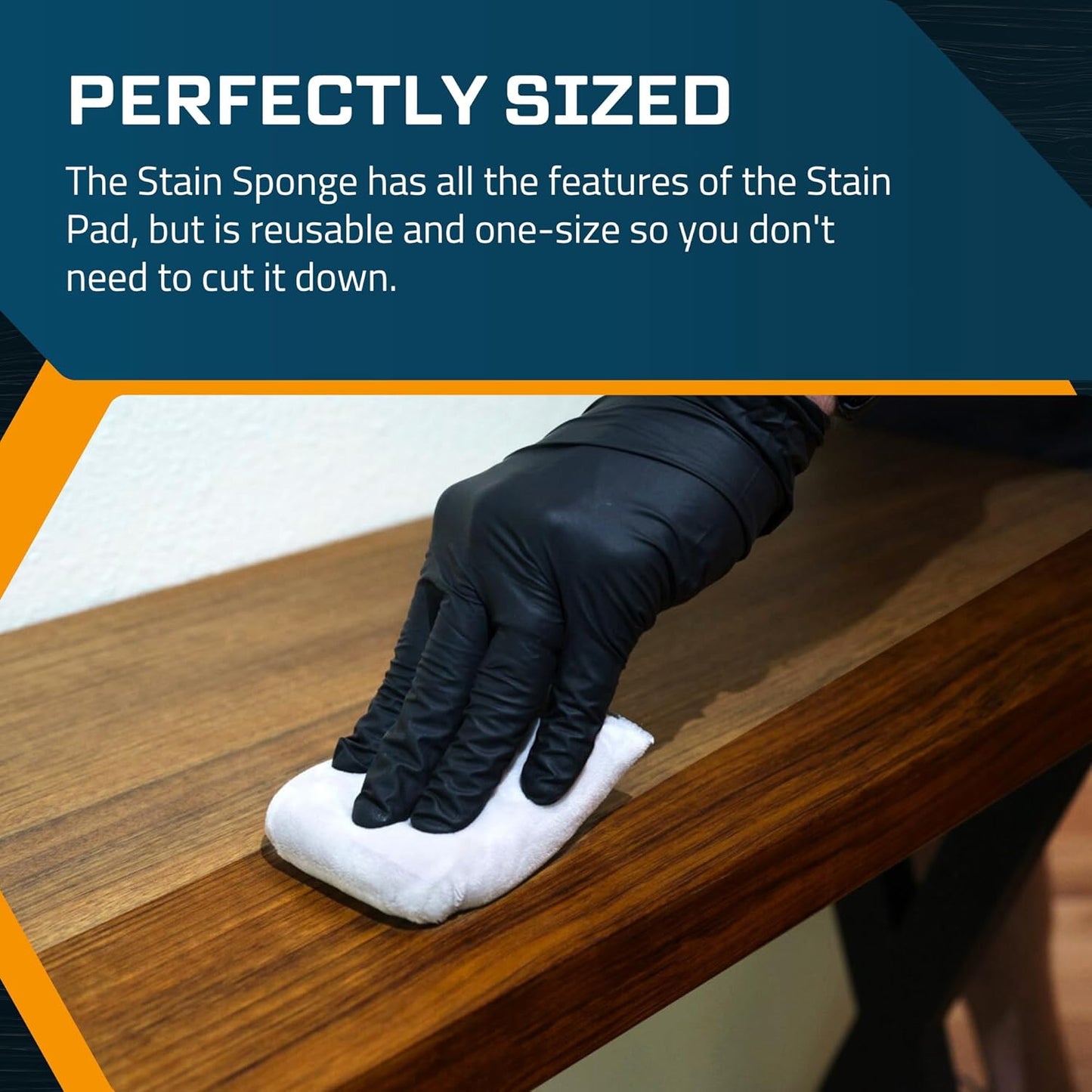 MāKRS Stain Sponge, 3-Pack Staining Pads, Stain Brushes for Wood, Lint and Streak-Free Applicator Sponges, Micro-Brush Over Foam Core, for Wood Stains and All Finishes, Easy to Use