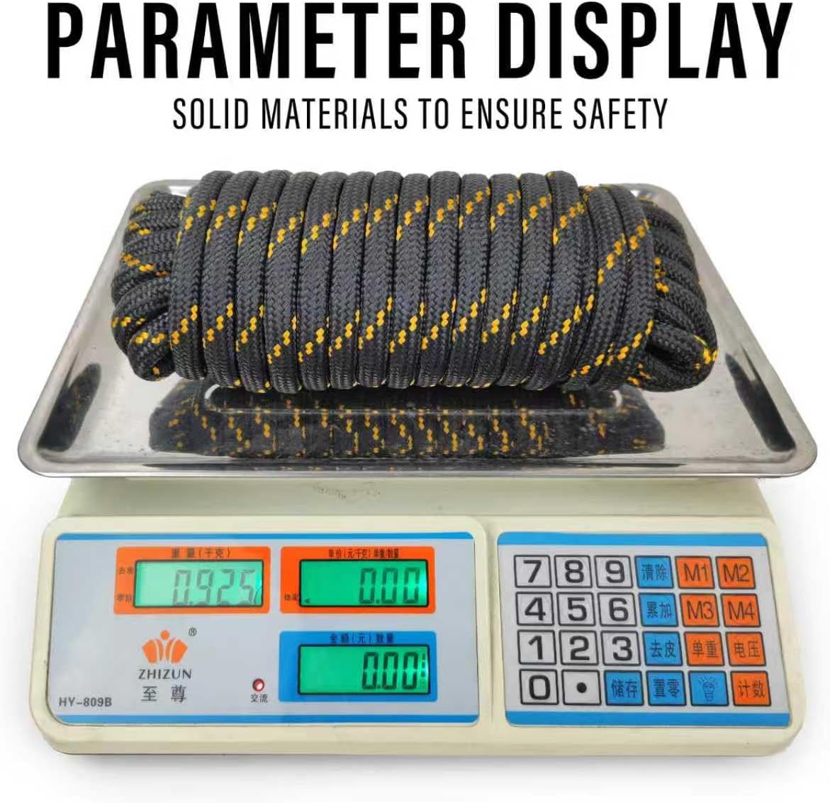 Diamond Braided Polypropylene Rope Nylon Rope Mix Thick Heavy Duty Ropes 3/8'' 100ft High Strength Perfect for Clothesrope Camping Hiking and Other Outdoor Activities Black