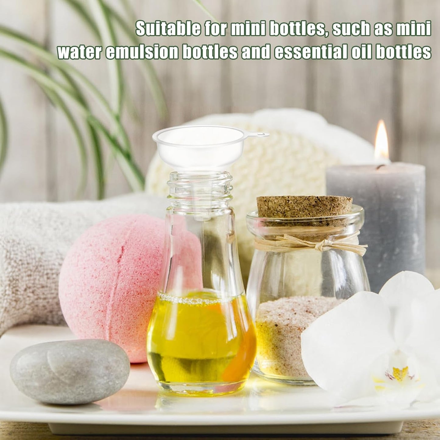 8PCS Mini Clear Funnels for Filling Bottle, Kitchen Small Funnel/Plastic Funnel for Filling Water, Mini Funneling for Science Lab Bottle, Sand Art, Perfumes, Spices, Powder, Essential Oils, Rice