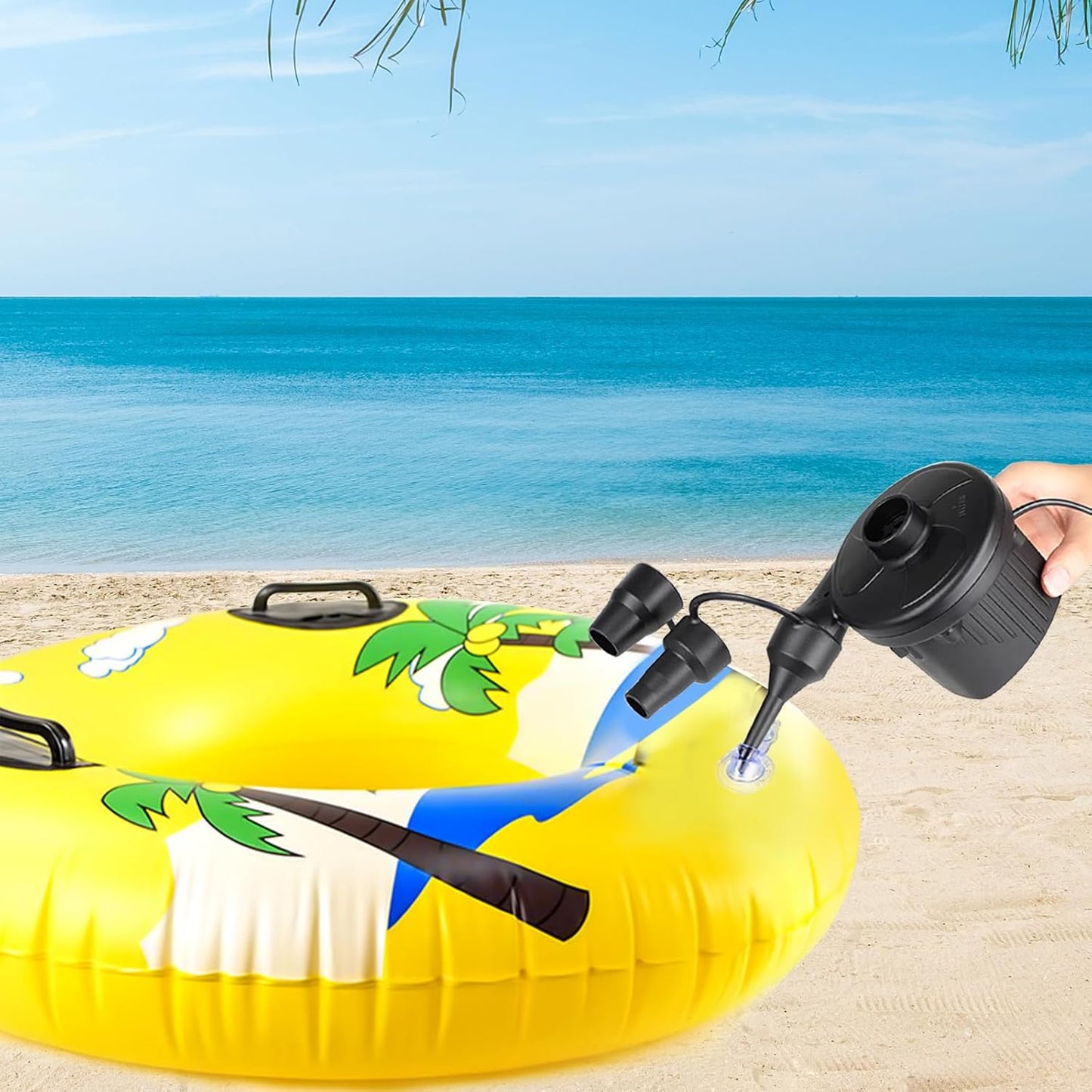 4 Set Air Pump Replacement Nozzles Head with 3 Sizes Plastic Inflatable Pump Adaptor Accessory for Partial Air Mattress Bed