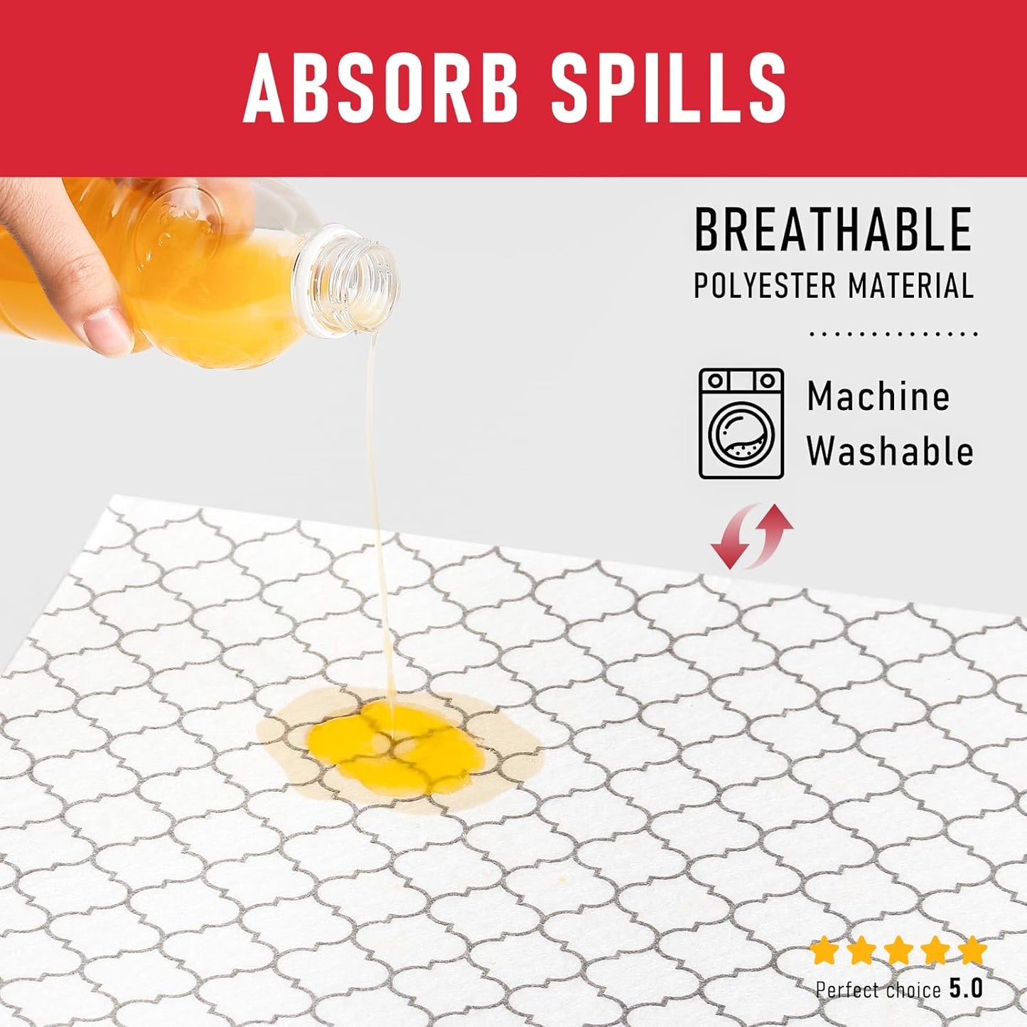 Cooyes Refrigerator Liners & Fresh mats for Fridge Drawer and Glass Shelves, Absorbent Cloth Material, Machine Washable, Shelf Liner for Kitchen Cabinets Non-Adhesive, BPAfree, 17.7" * 24", 12 Pack