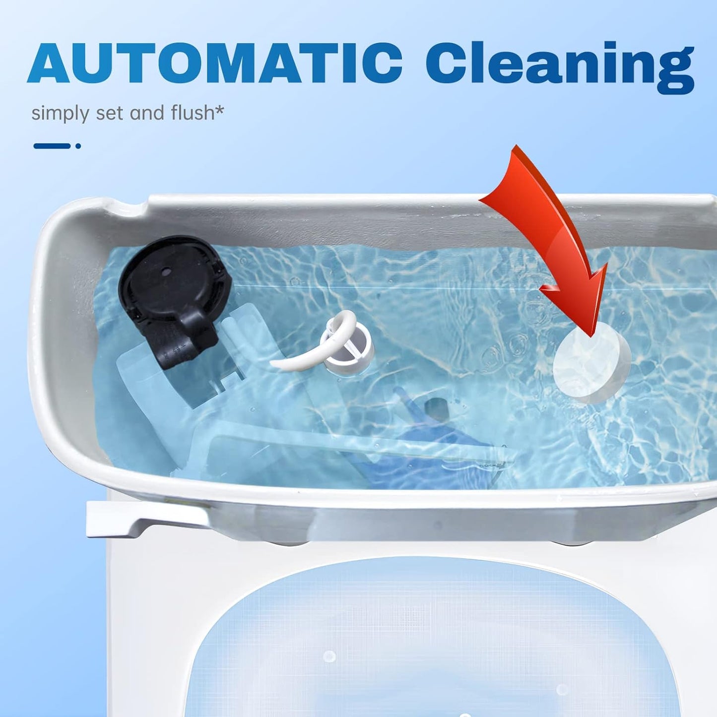 Vacplus Toilet Bowl Cleaner Tablets 12 PACK, Automatic Toilet Bowl Cleaners with Bleach for Deodorizing and Descaling, Bathroom Cleaner Against Tough Stains