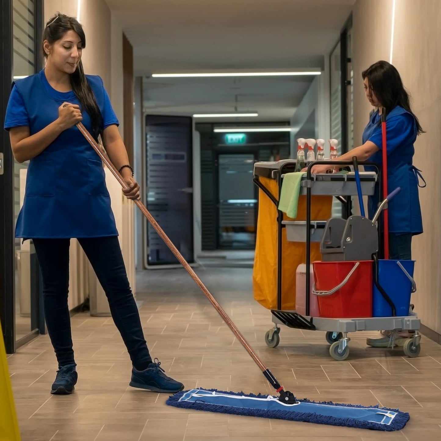 MATTHEW CLEANING 36'' Industrial Strength Cotton Dust Mop Refill Washable Replacement Heads For Residential & Commercial Use Fit Standard Dust Mop Frames, Hardwood, Laminate, Concrete Floors 3 Pack