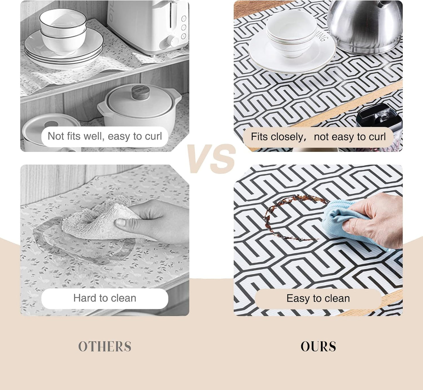 Glotoch Shelf Liner 17.5" x30 ft- Non Adhesive Refrigerator, Kitchen, Drawer Liners, Waterproof and Durable Fridge Table Place Mats for Cupboard, Cabinet, Drawer Liner，White Labyrinth