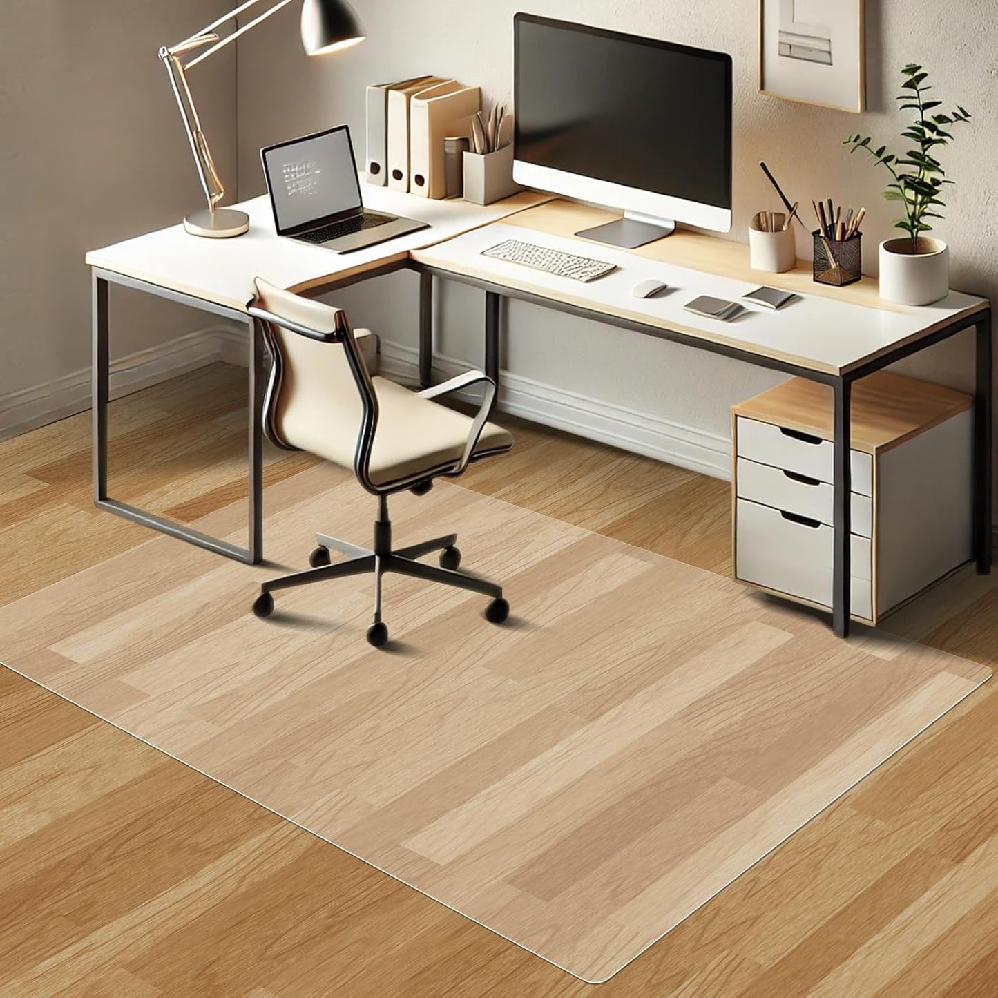 Azadx Chair Mat for Hardwood 60"x 48" Large Office Chair Mat for Hardwood Floors Protector Mat for Office Chair Easy Glide Rolling Plastic Clear Desk Computer Chair Mats for Home Offices