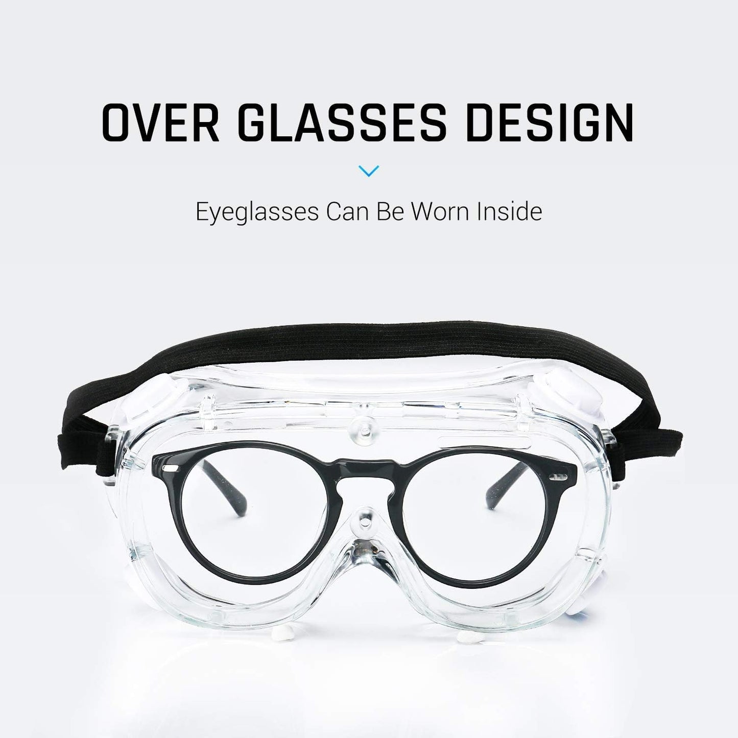 Safety Goggles Medical Goggles Fit Over Eyeglasses Anti-Fog Safety Glasses Clear Lab Goggles chemistry Protective Eyewear ANSI Z87.1