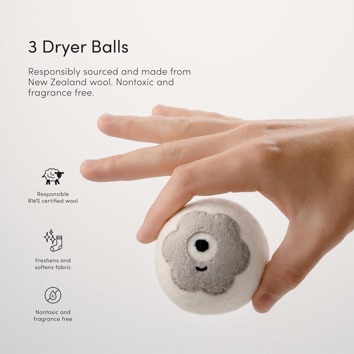 Dirty Labs | 100% New Zealand Wool Enzyme Buddies Dryer Balls | 3 Balls | Shorten Drying Time | Reduce Static & Wrinkles | Dryer Sheet & Fabric Softener Alternative