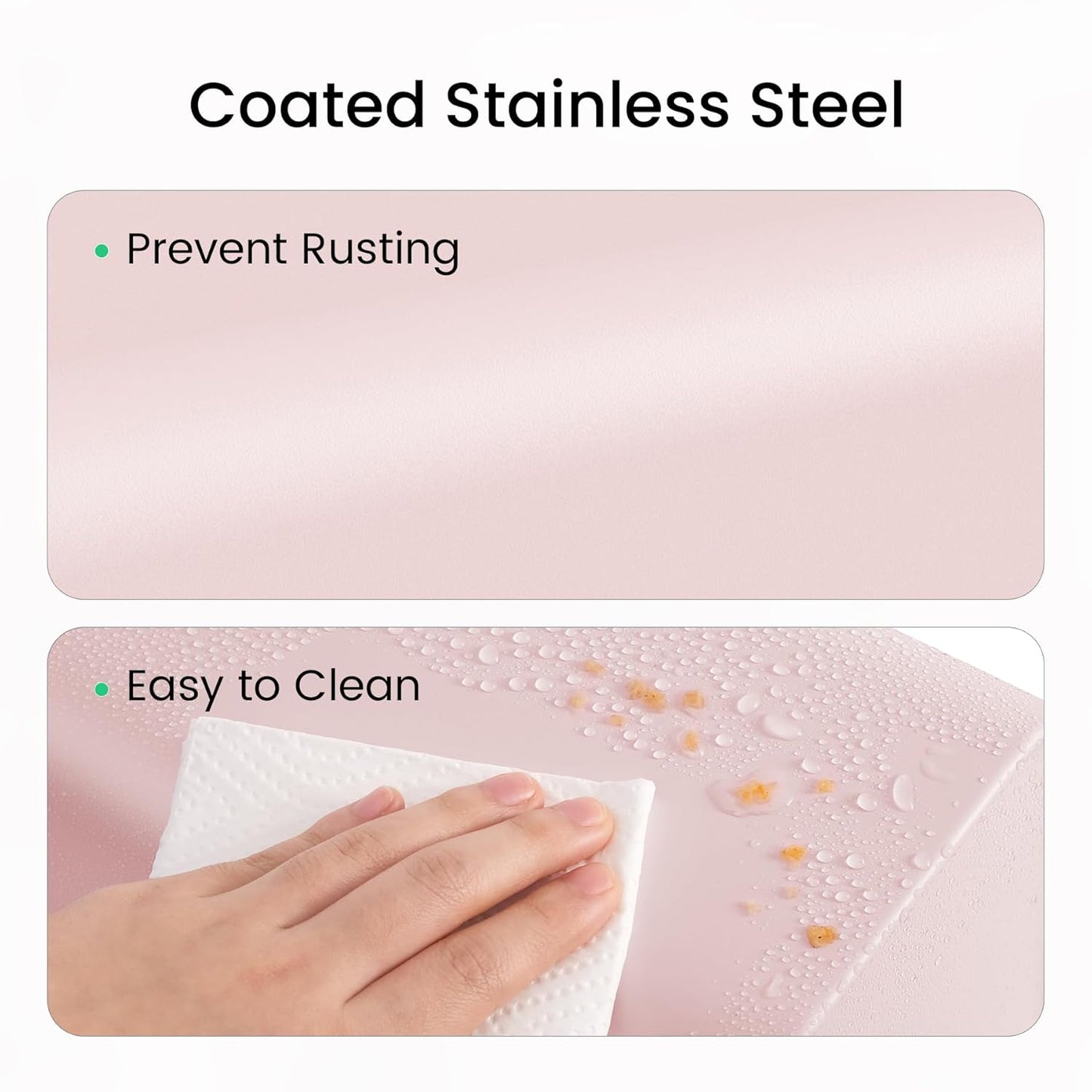 Cesun Pink Bathroom Trash Can 2.1 Gallon Wastebasket, Small Modern Metal Garbage Can Office Waste Basket, Stainless Steel Trash Bin for Bedroom, Home Office, Toilet, rv, Near Desk, Under Sink