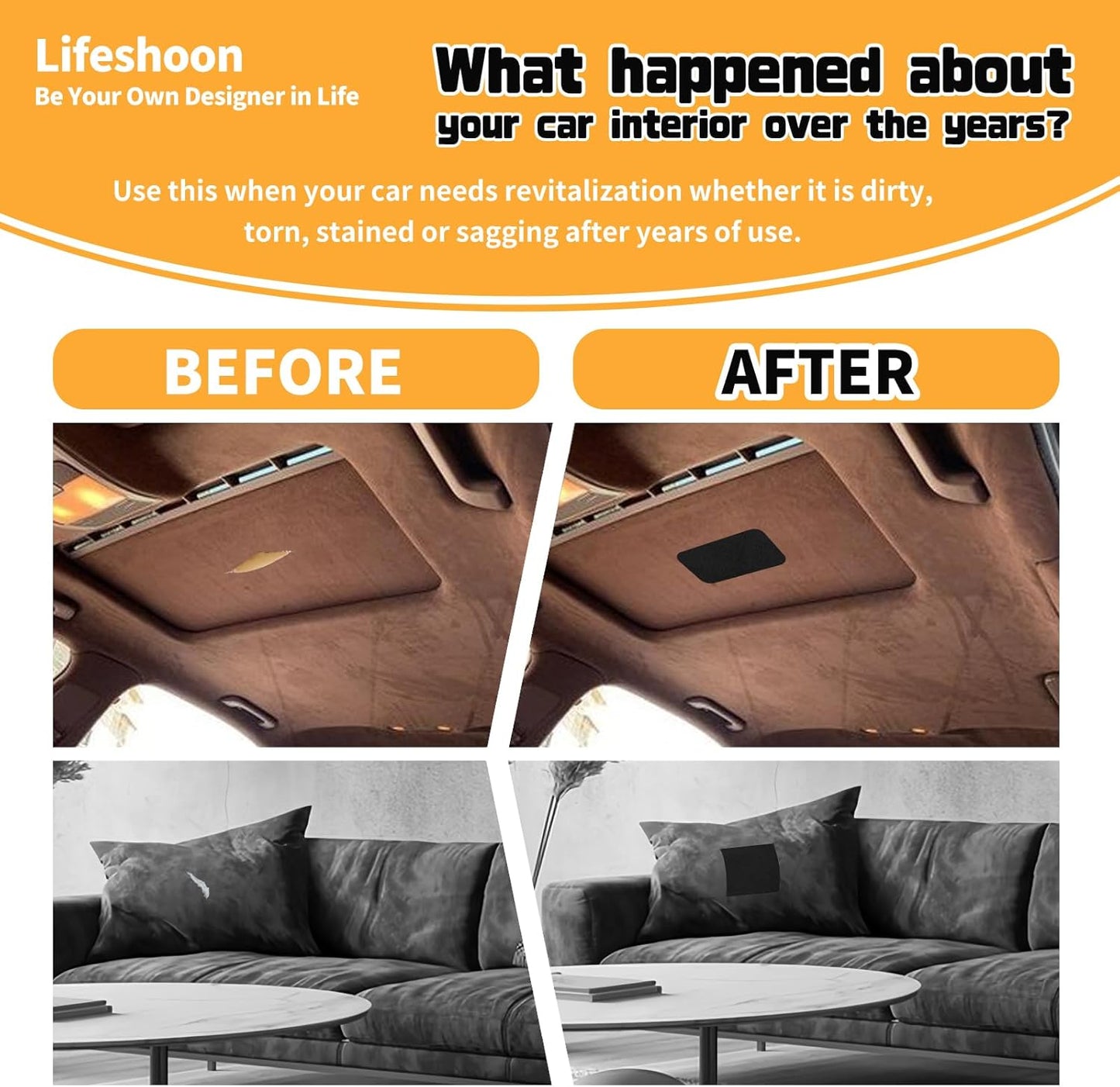 Fabric Repair Patches, Self-Adhesive Suede Patches Tape Durable, DIY Large Fabric Repair for Sofa, Couches, Furniture, Chair, Clothing （3.5X79 Inch, Dark Grey）