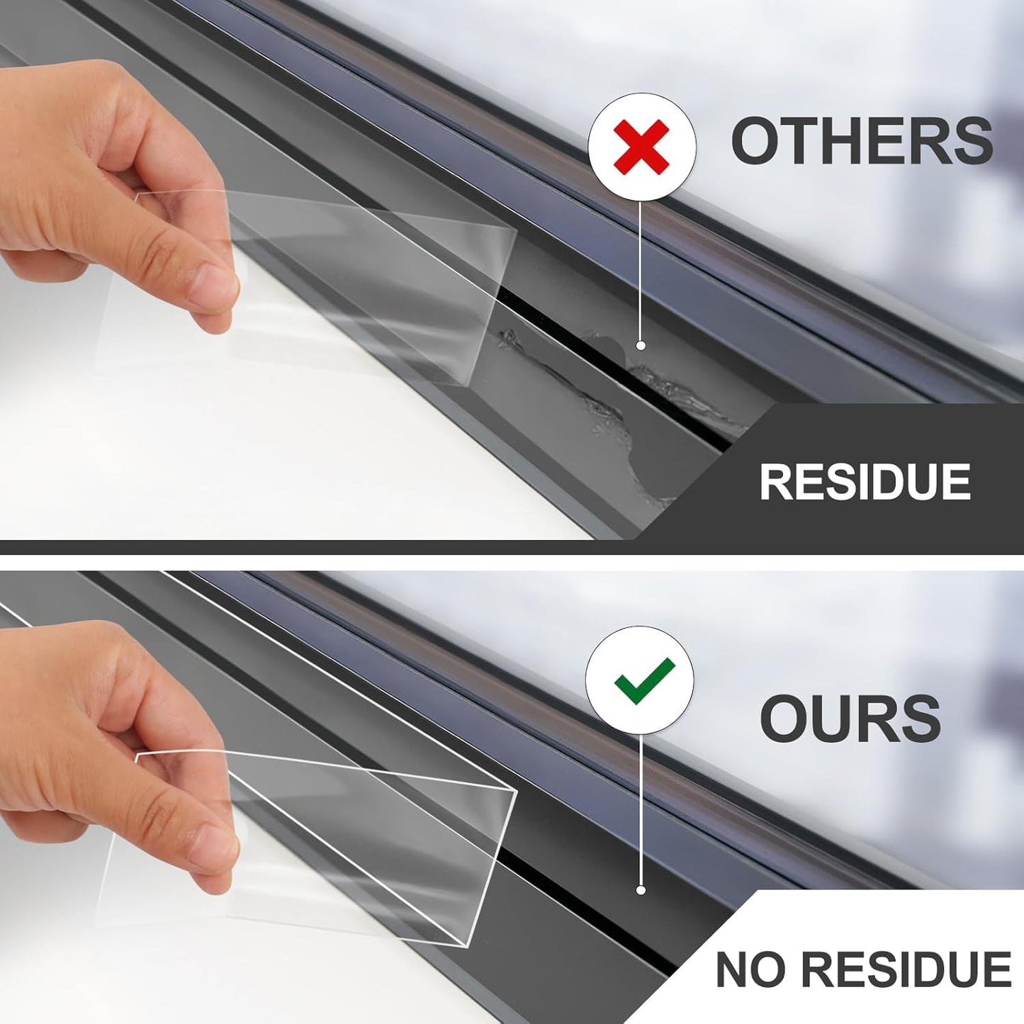 Transparent Window Weather Sealing Tape - 2-Inch x 33 Feet, Airtight Insulation Tape That Blocks Drafts, No Residue Removable Adhesive