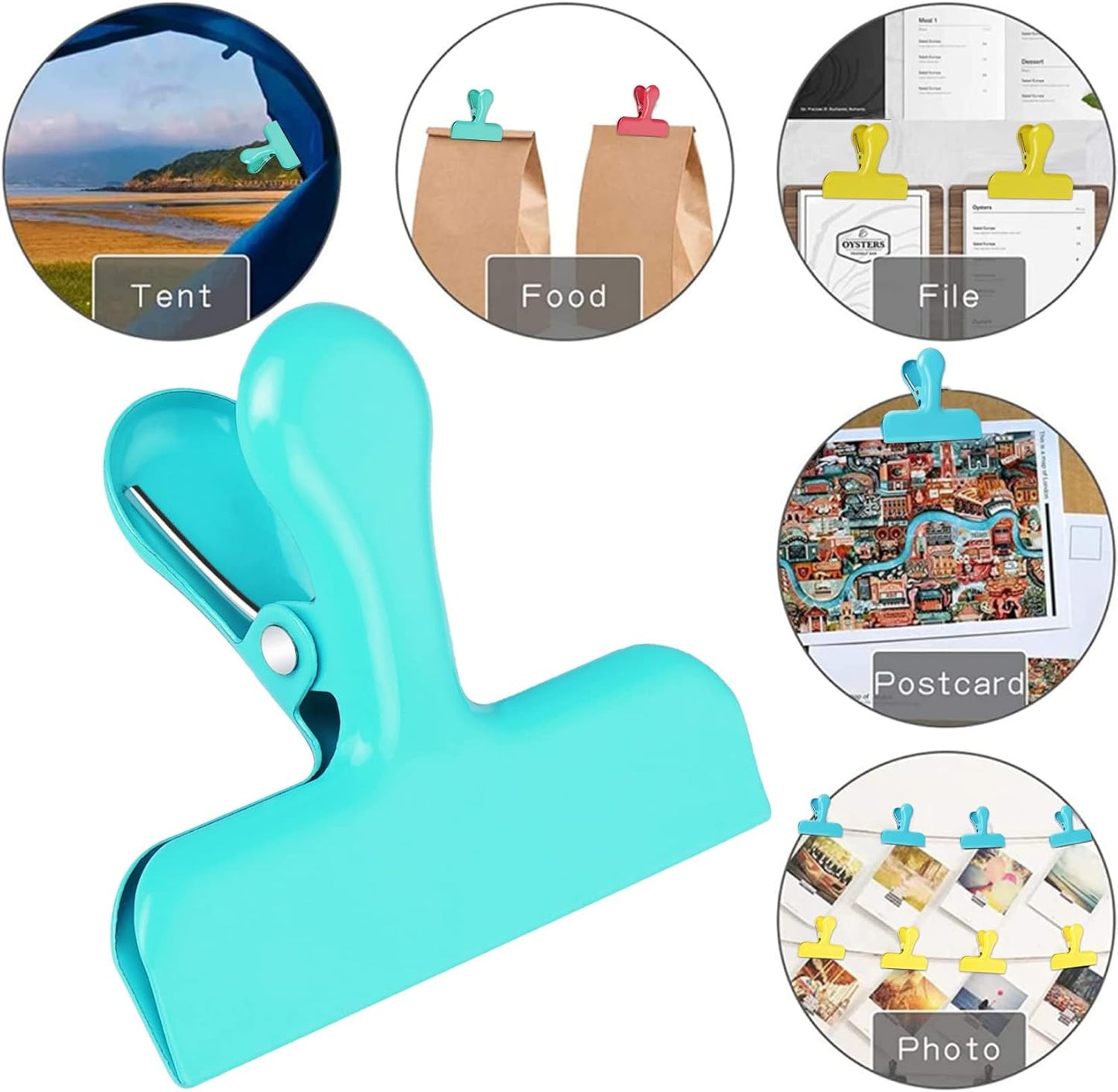 FINDMAG Heavy Duty Stainless Steel Chip Clips, Great for Kitchen Office to Seal Coffee, Chip Bags - Pack of 8