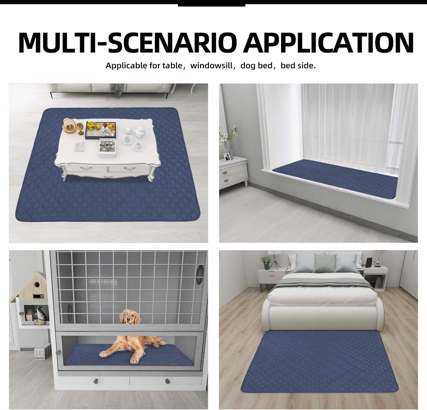 Easy-Going Sectional Couch Covers for Dogs L Shape Sofa Cover Reversible Sofa Slipcover Chaise Lounge Cover Furniture Protector Cover for Pets Dog Cat (42 x 52 inches, DarkBlue/DarkBlue)