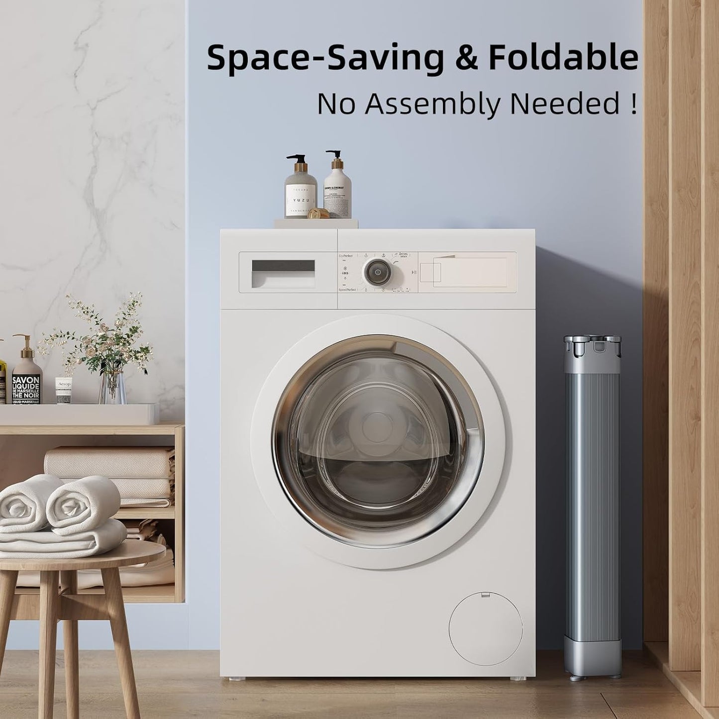 BIREN Clothes Drying Rack Foldable Extending Laundry Rack with 16 Clips Collapsible Clothing Rack Space-Saving Clothing Racks for Hanging Clothes, Indoor, Camping, Balcony, Outdoor