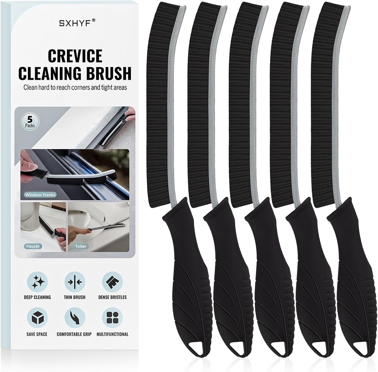 SXhyf Cleaning Brush - Hard Bristle Crevice Cleaning Brush, Multifunctional Gap Scrub Brush, Kitchen Essentials, Bathroom Cleaner Tools for Household Use, Home, Window, Toilet, Stove