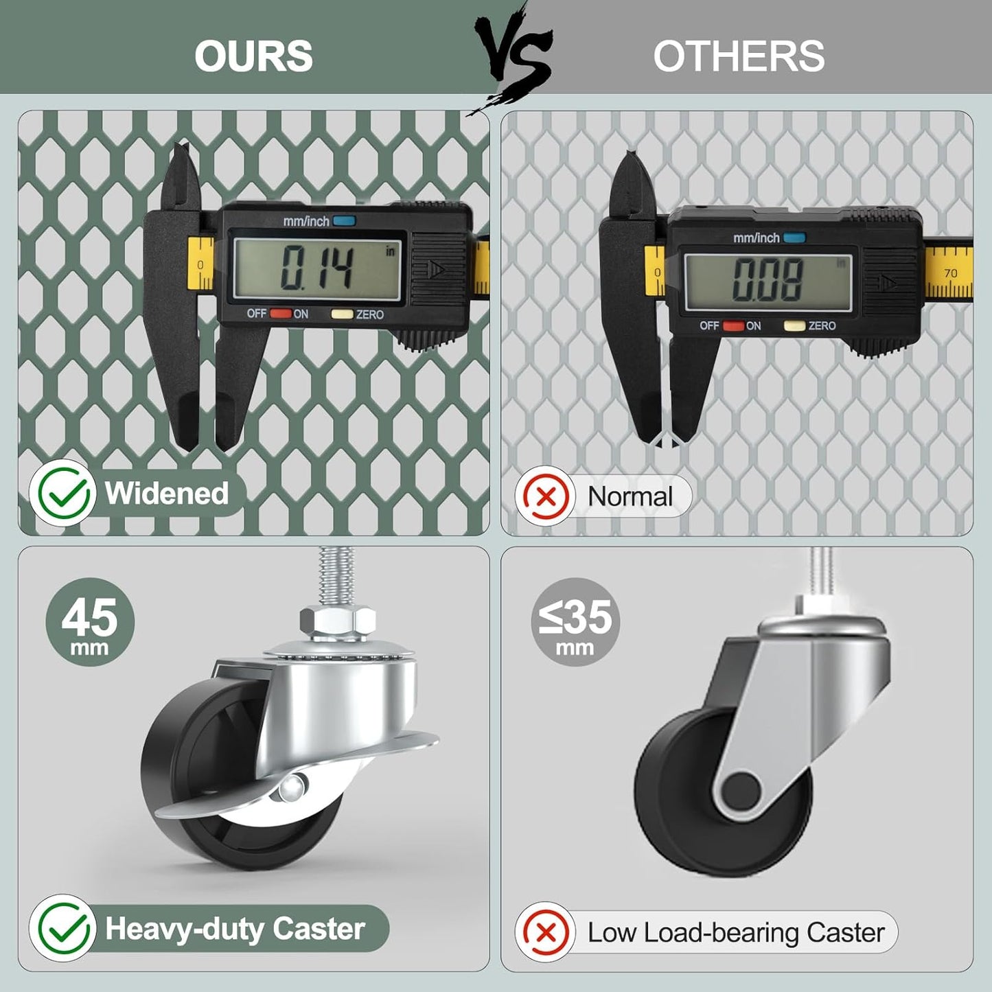EAGMAK 3 Tier Utility Rolling Cart, Metal Storage Cart with Handle and Lockable Wheels, Multifunctional Storage Organizer Trolley with Mesh Baskets for Kitchen, Living Room, Office, Garage (Jungle)