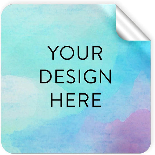 100 Custom Vinyl Stickers - Upload Your own Image, Text, Design, Logo - Personalized Logo Labels for Handmade, Packaging, Bottle, Jars, Candle, Brand Stickers (Sky Blue, 1.5x1.5 Square)