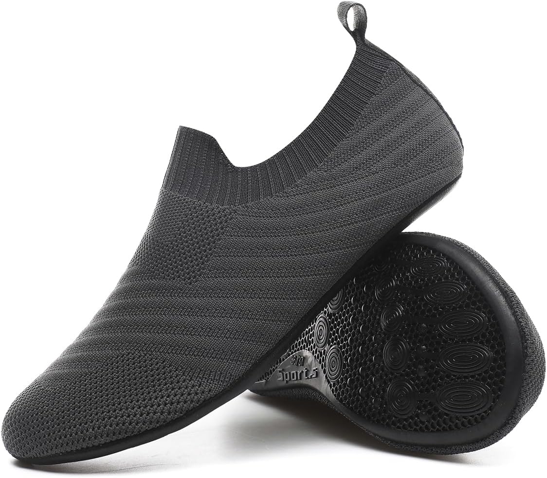 QZKDM Lightweight Slip on Grip Indoor House Slippers Barefoot Non Slip Home Exercise Yoga Shoes for Men Women