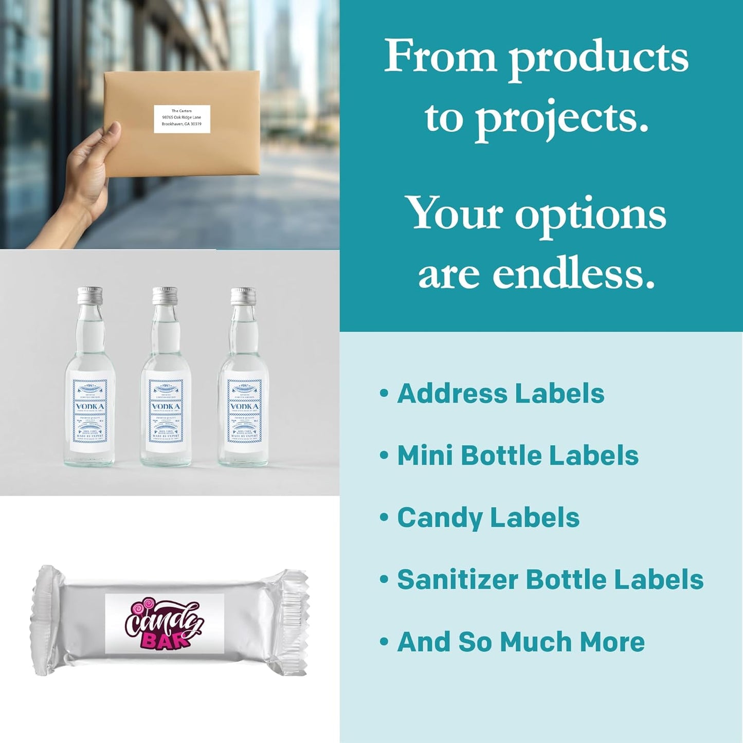 Premium Label Supply White Sticker Bottle Labels – 3" x 1.5" – Laser/Inkjet Compatible – (14 per Sheet), 100 Sheets – 1400 Total Adhesive Labels