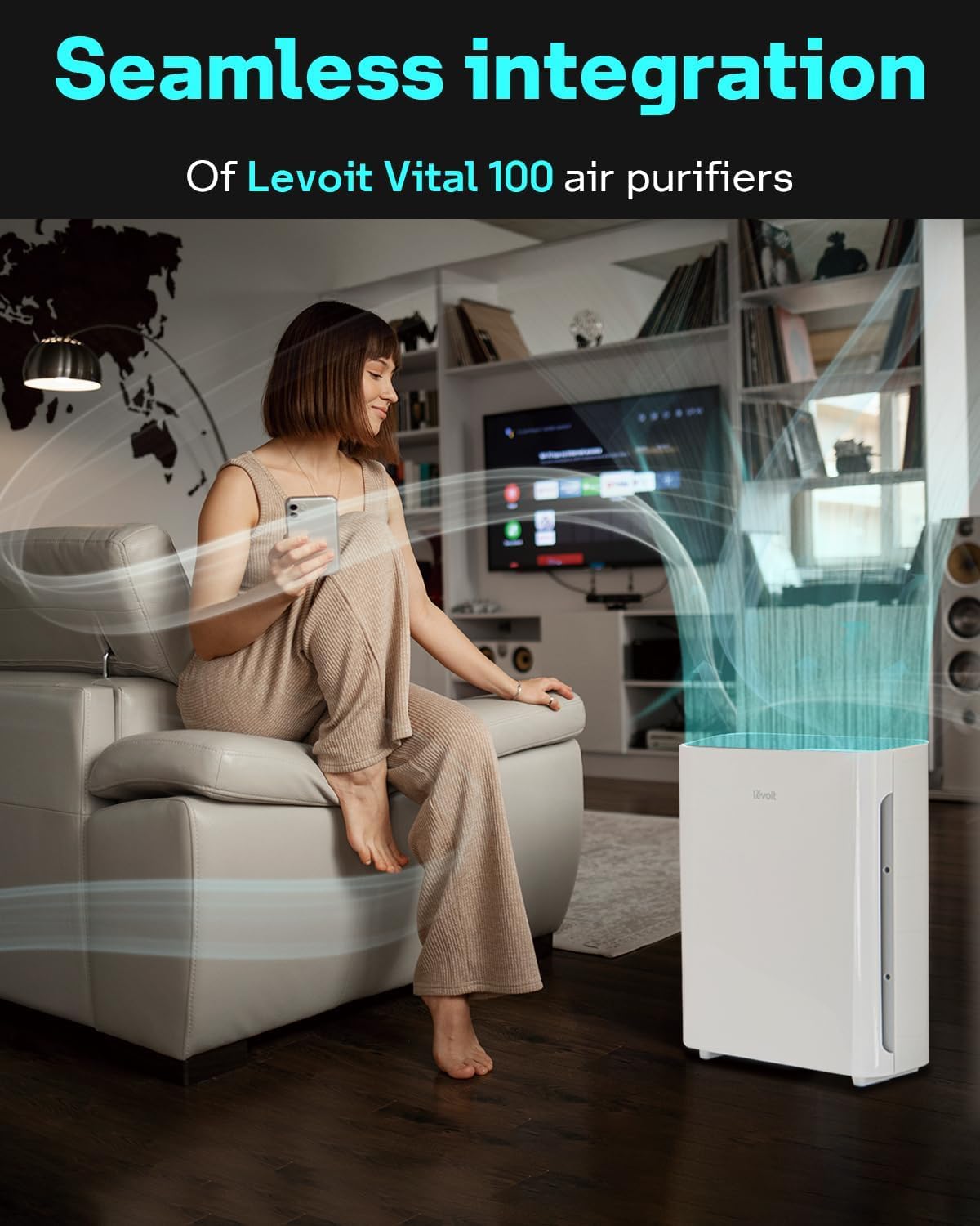 Leemone Vital 100 Replacement Filter Compatible with LEVOIT Vital100 Air Purifier and VAVA VA-EE004 Air Purifier, True HEPA High-Efficiency Activated Carbon, Vital 100-RF, 2 Pack