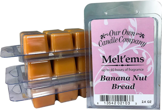 Our Own Candle Company Premium Wax Melt, Banana Nut, 6 Cubes, 2.4 oz (4 Pack)